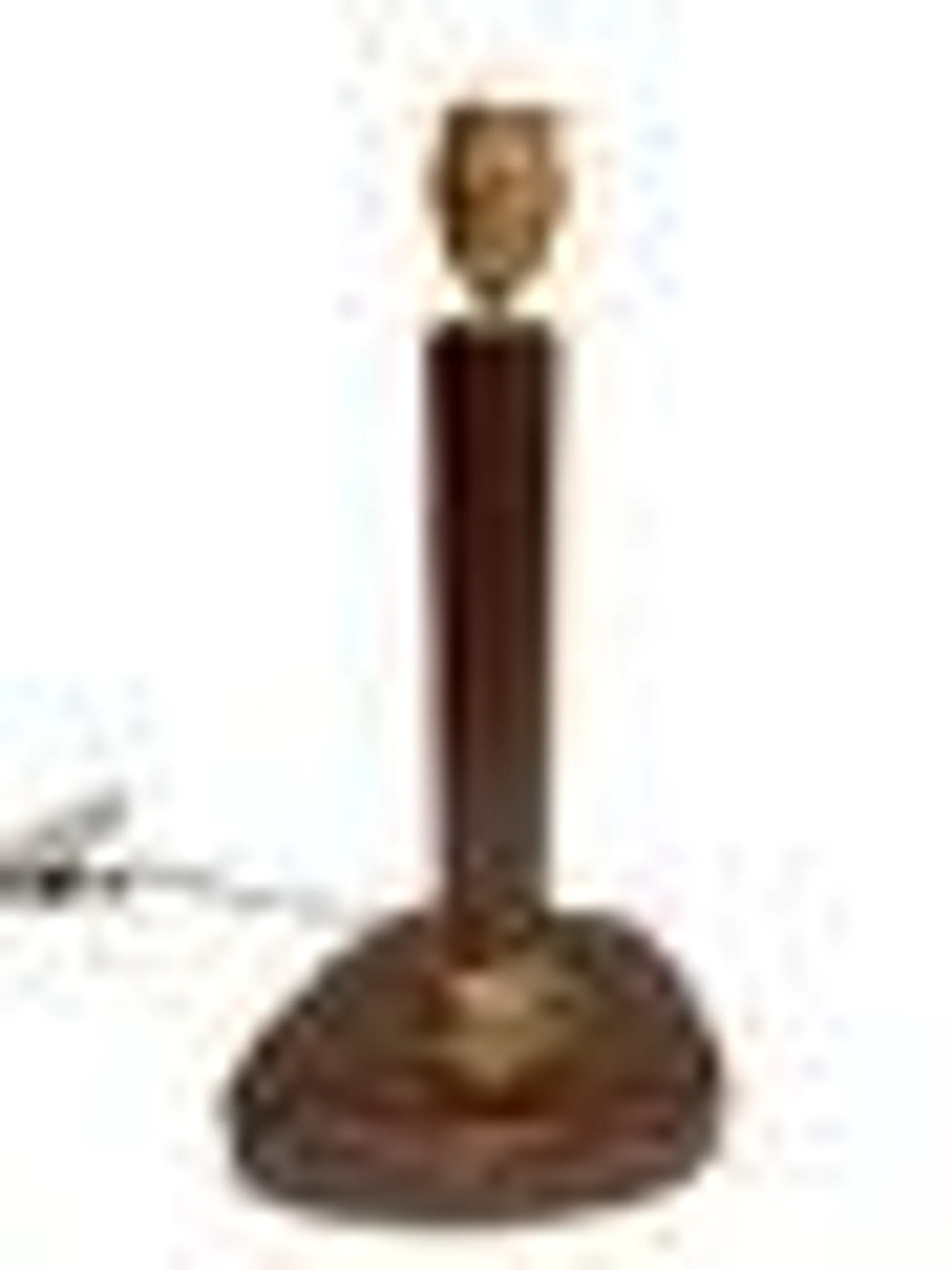Brown Leather-Covered Lamp in the style of Jacques Adnet, 1950s