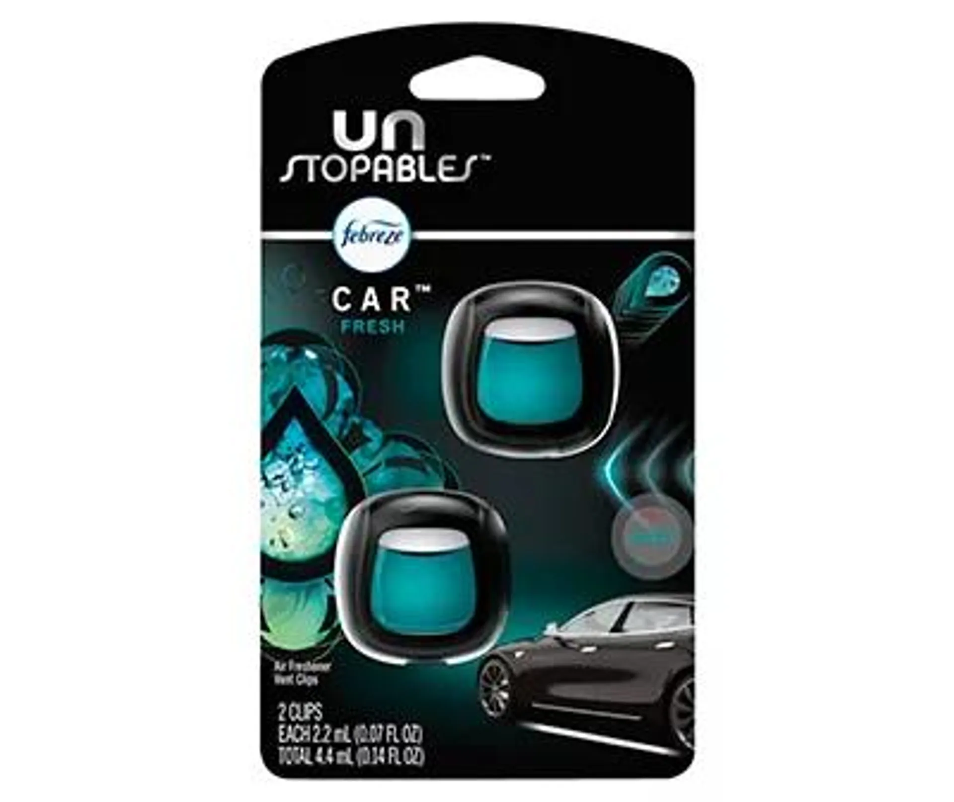 Unstopables Fresh Odor-Eliminating Car Freshener Vent Clip, 2-Pack