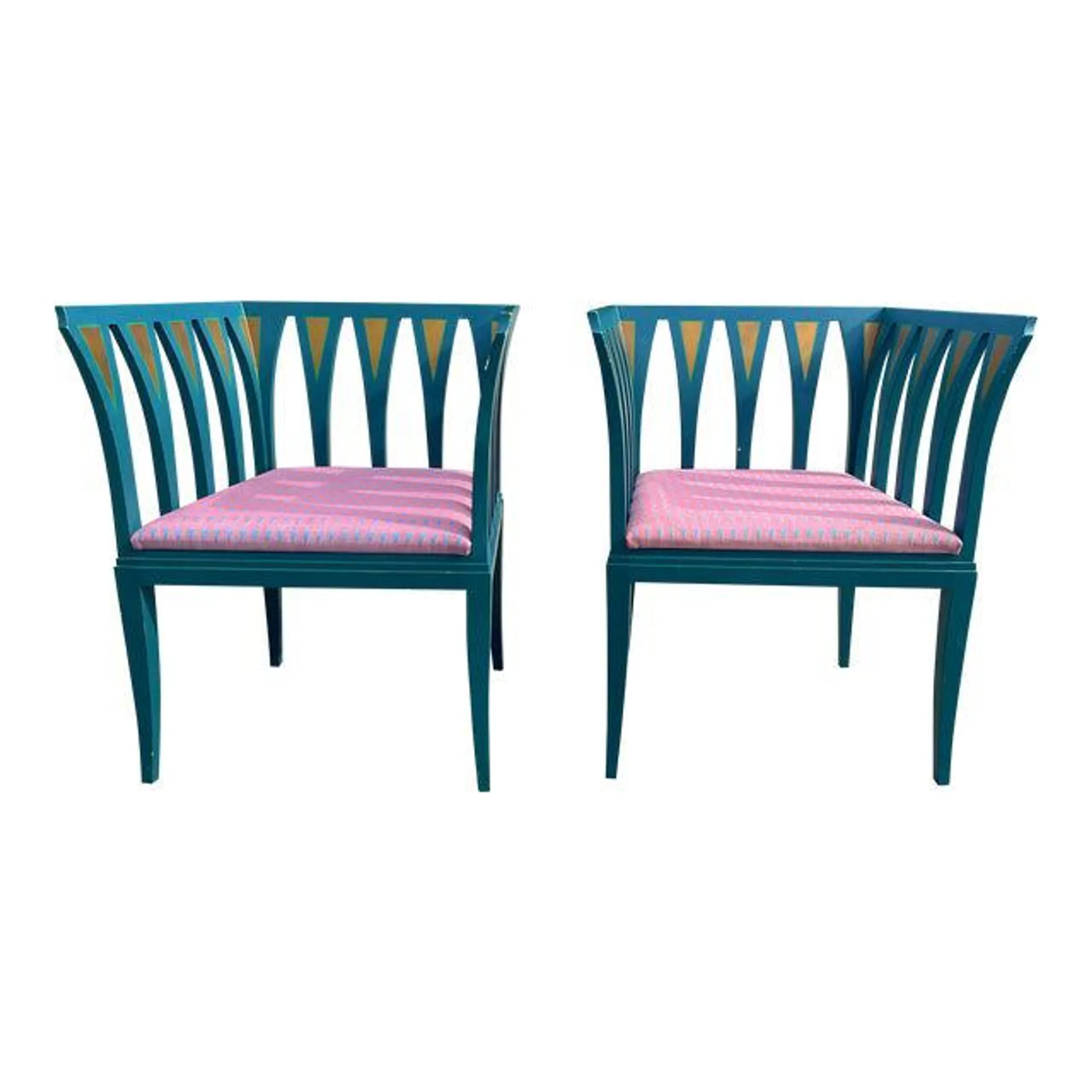 Vintage Eliel Saarinen "Blue" Chairs- a Pair