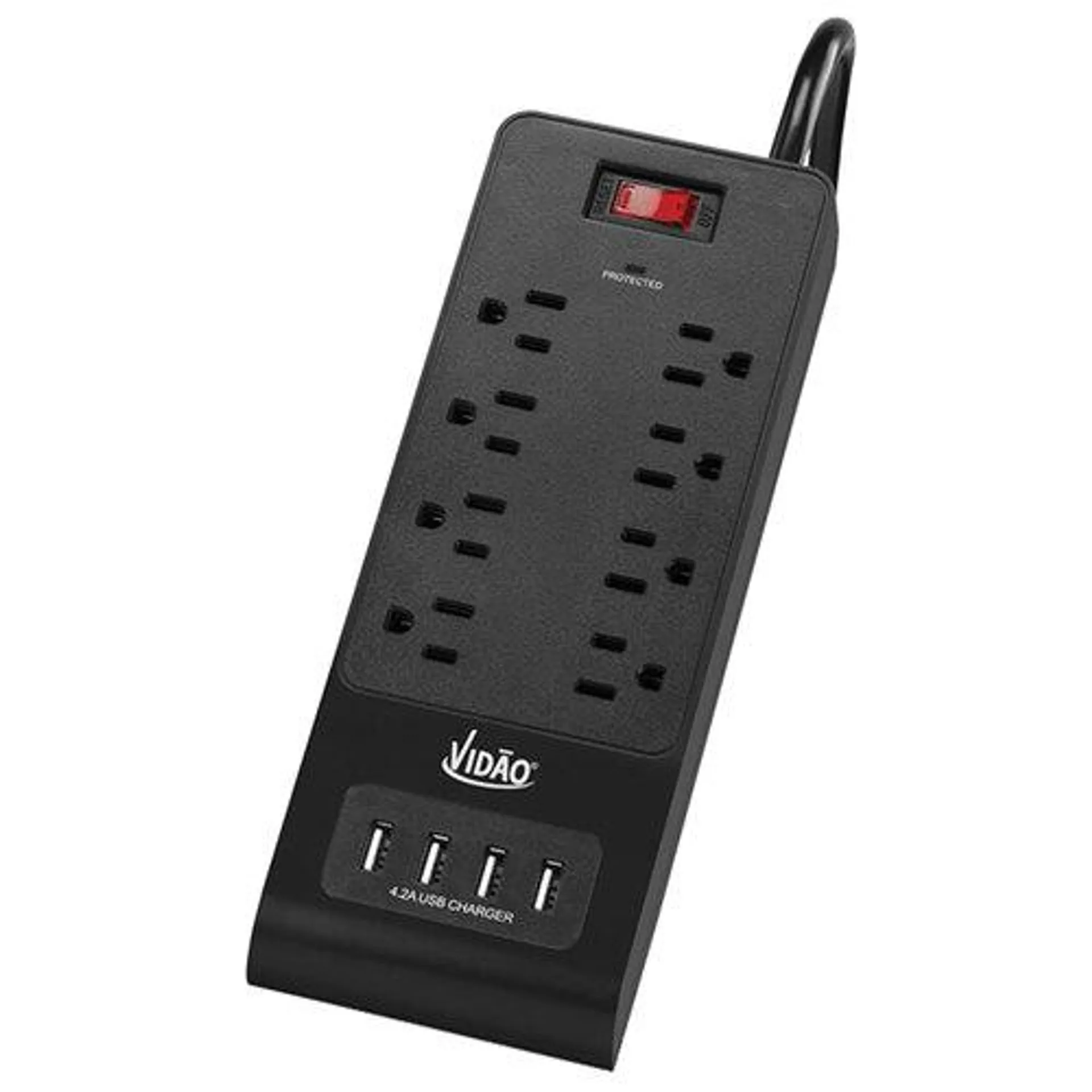 8-Outlet Surge Protector With 4 USB Charging Ports