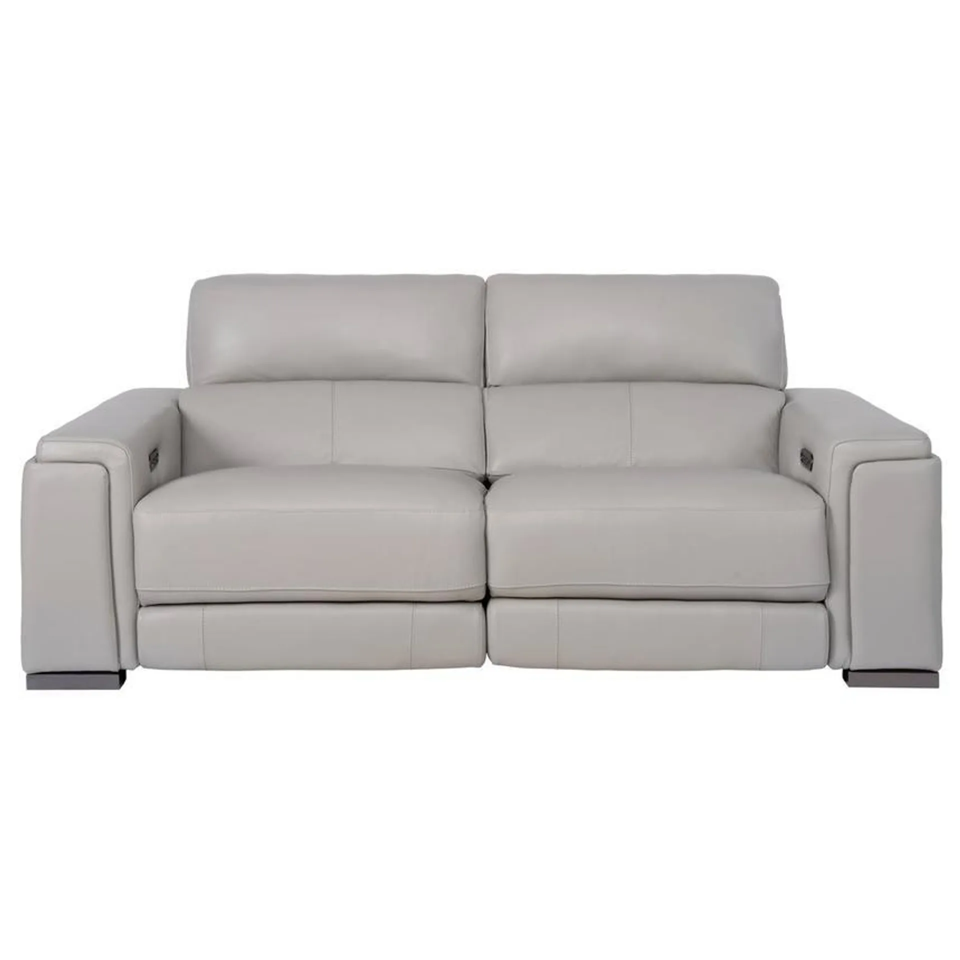 Charlette Silver Leather Power Reclining Sofa