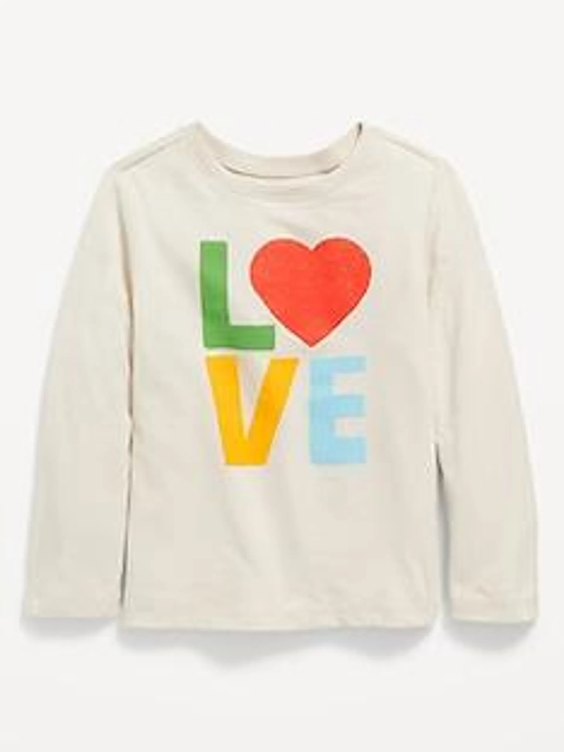 Long-Sleeve Unisex Valentine's Graphic T-Shirt for Toddler