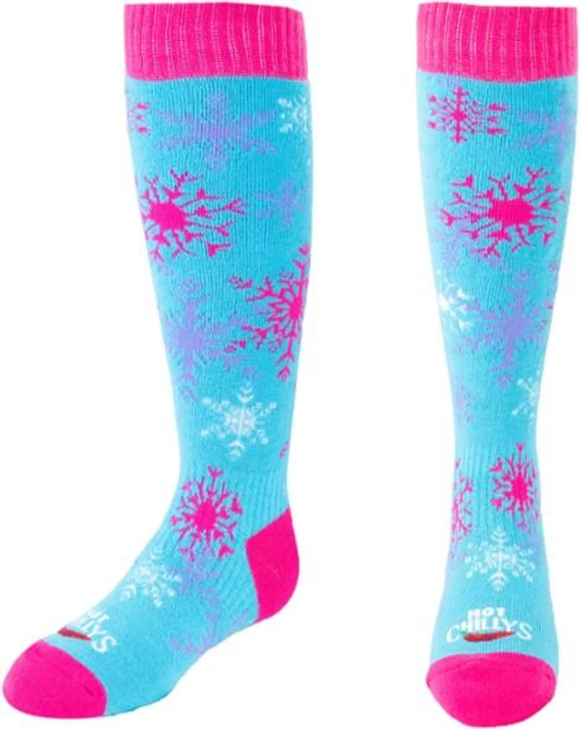 Hot Chillys Snowflake Mid Volume Ski Socks - Kids'