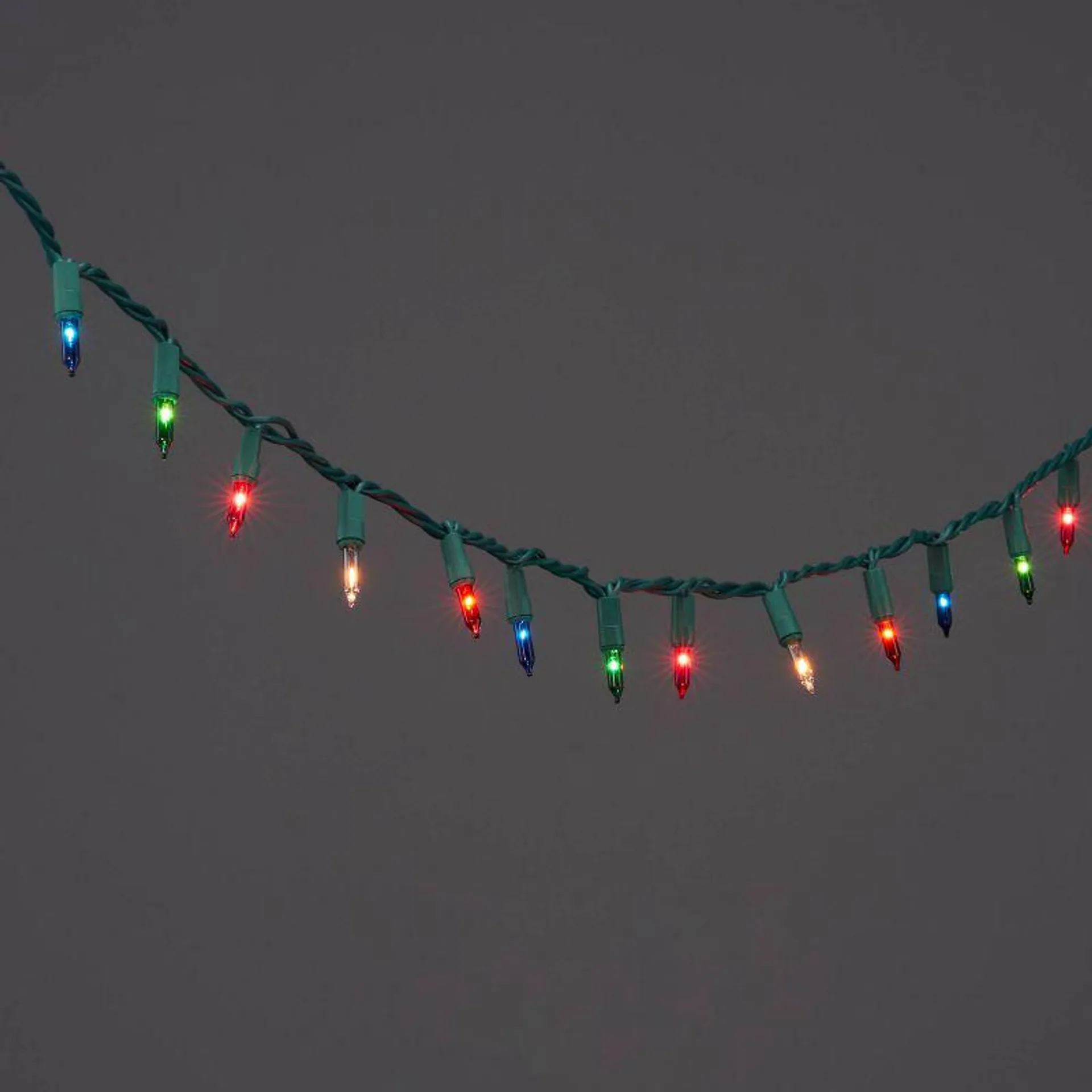 100ct Incandescent Smooth Mini Christmas String Lights Multicolor with Green Wire - Wondershop™