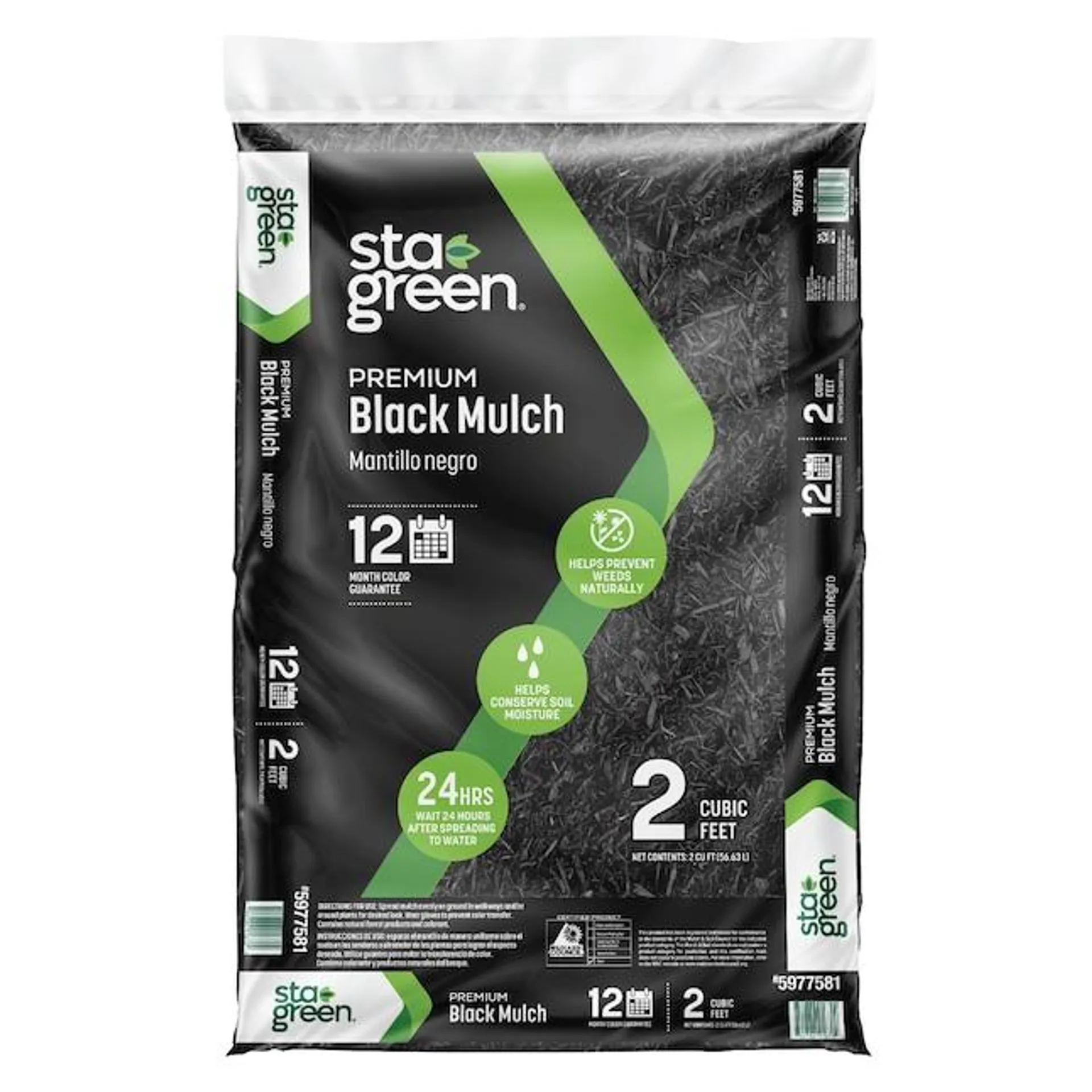 Sta-Green Premium 2-cu ft Black Mulch