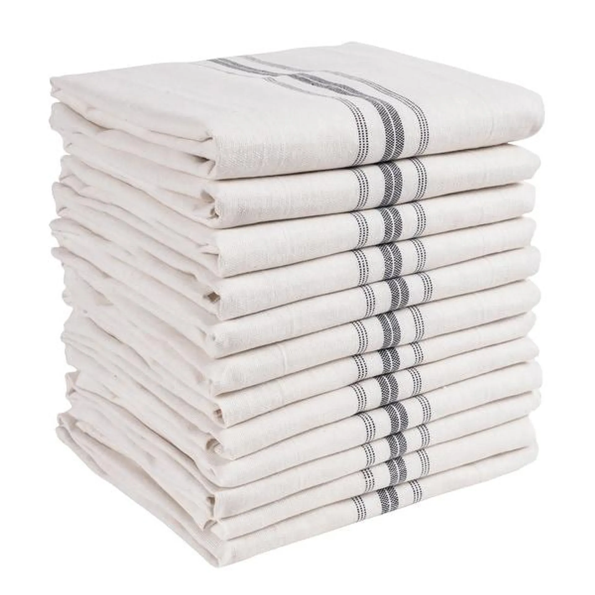 Classic Cotton Stripe Towels, Set of 12