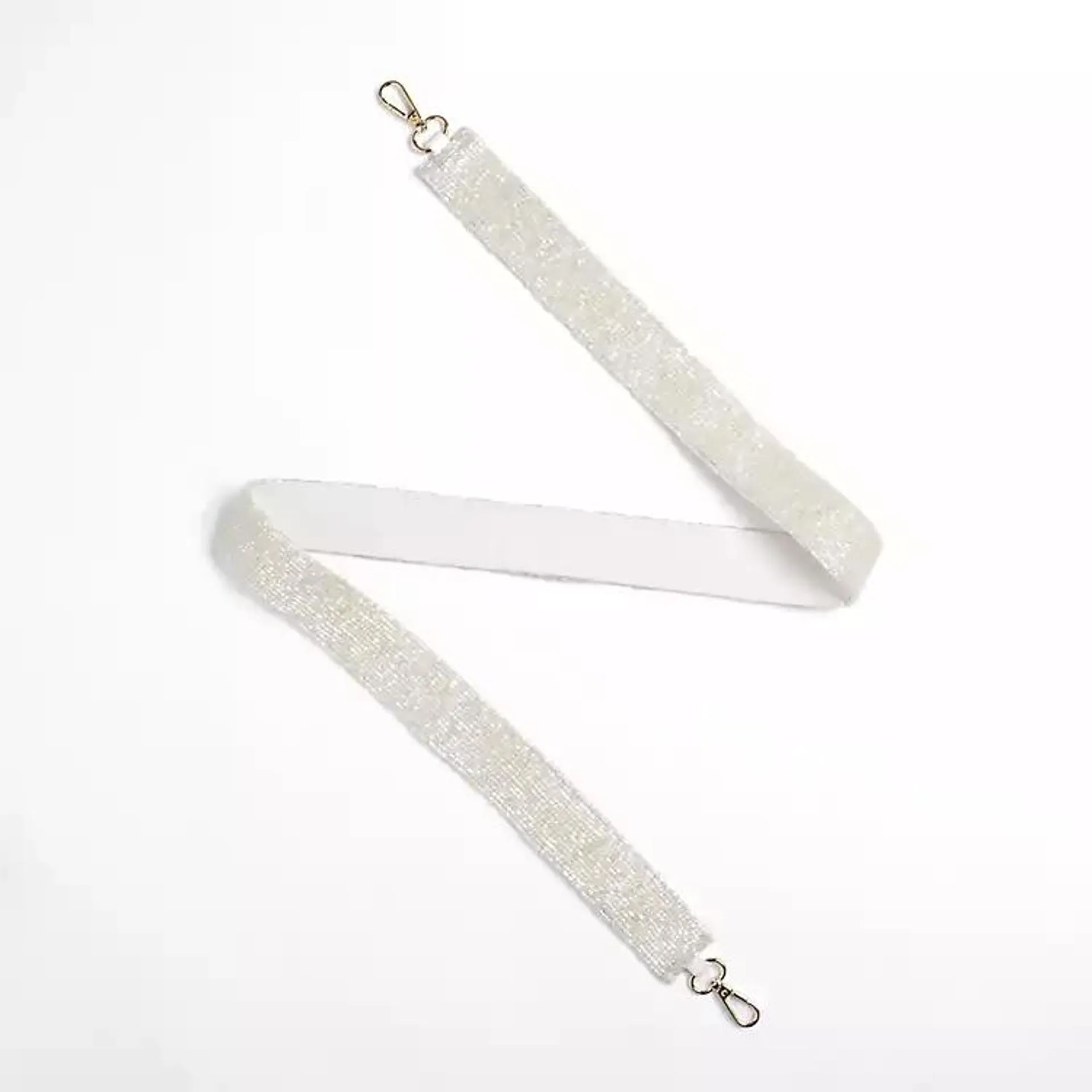 White Beaded Purse Strap