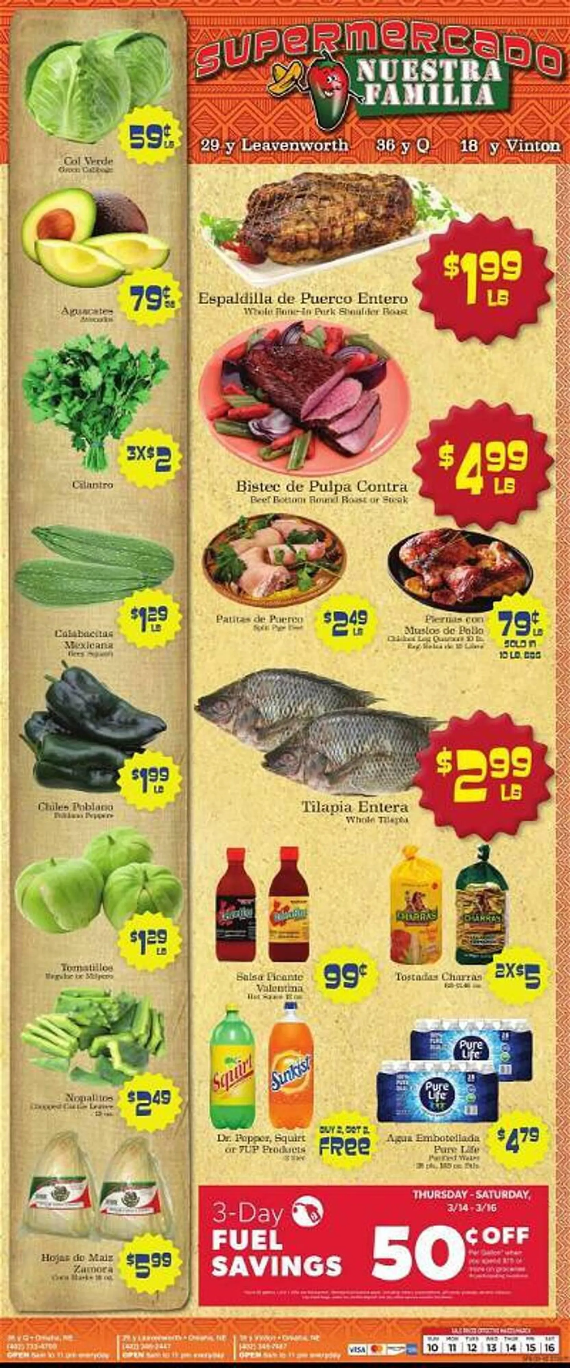 Weekly ad Supermercado Nuestra Familia Weekly Ad from March 10 to March 16 2024 - Page 