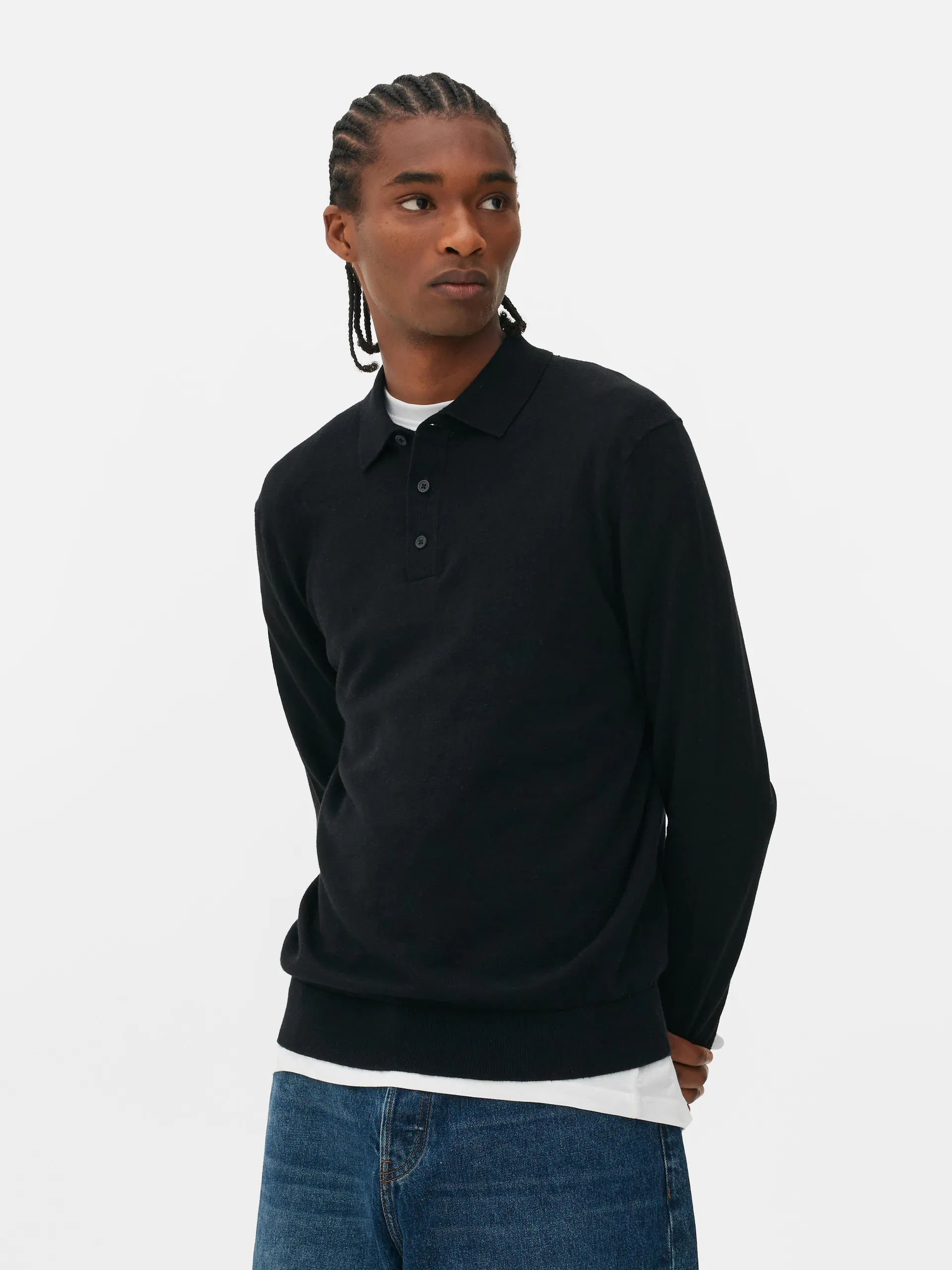 Langärmeliger Polopullover