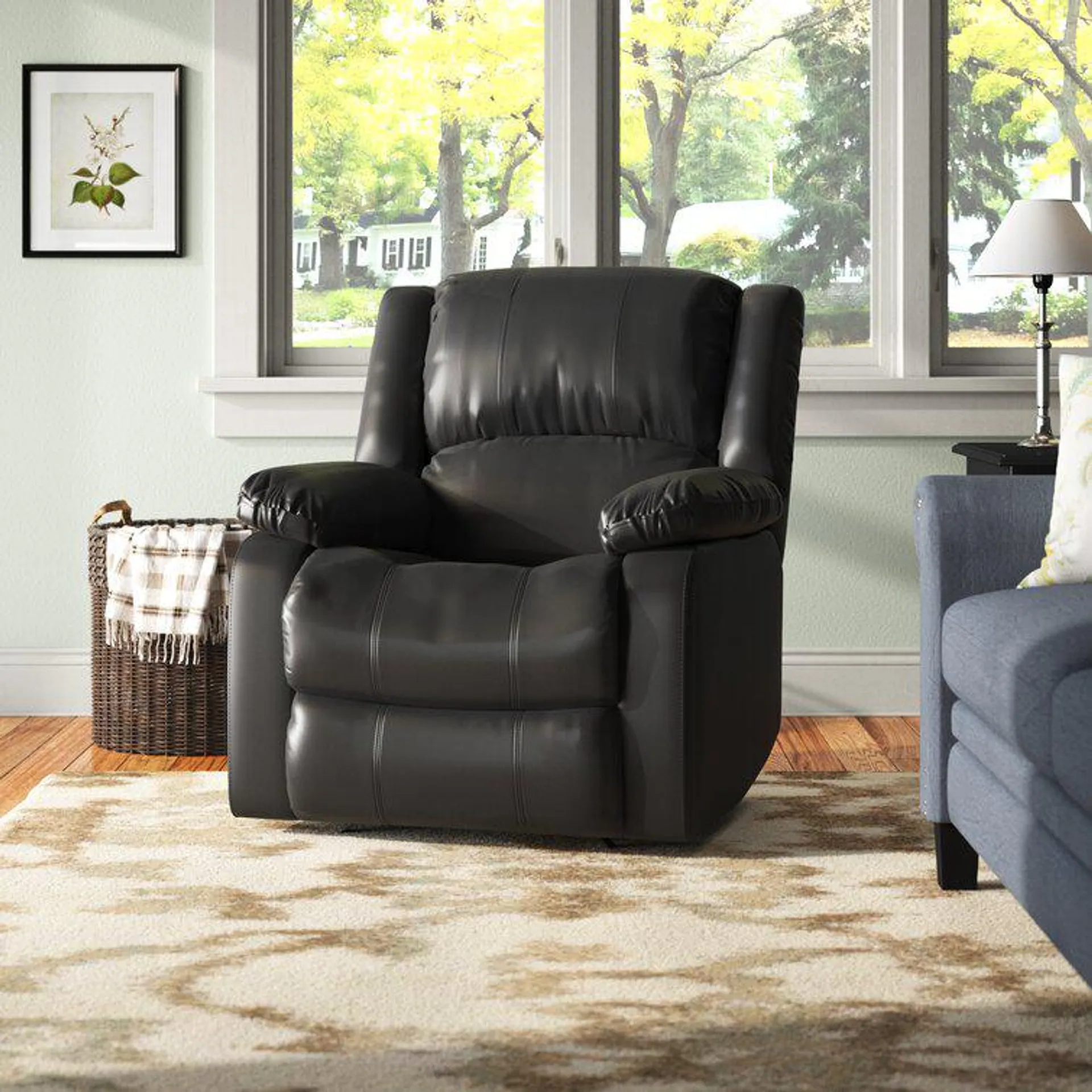 Sanie 37.8" Faux Leather Manual Recliner