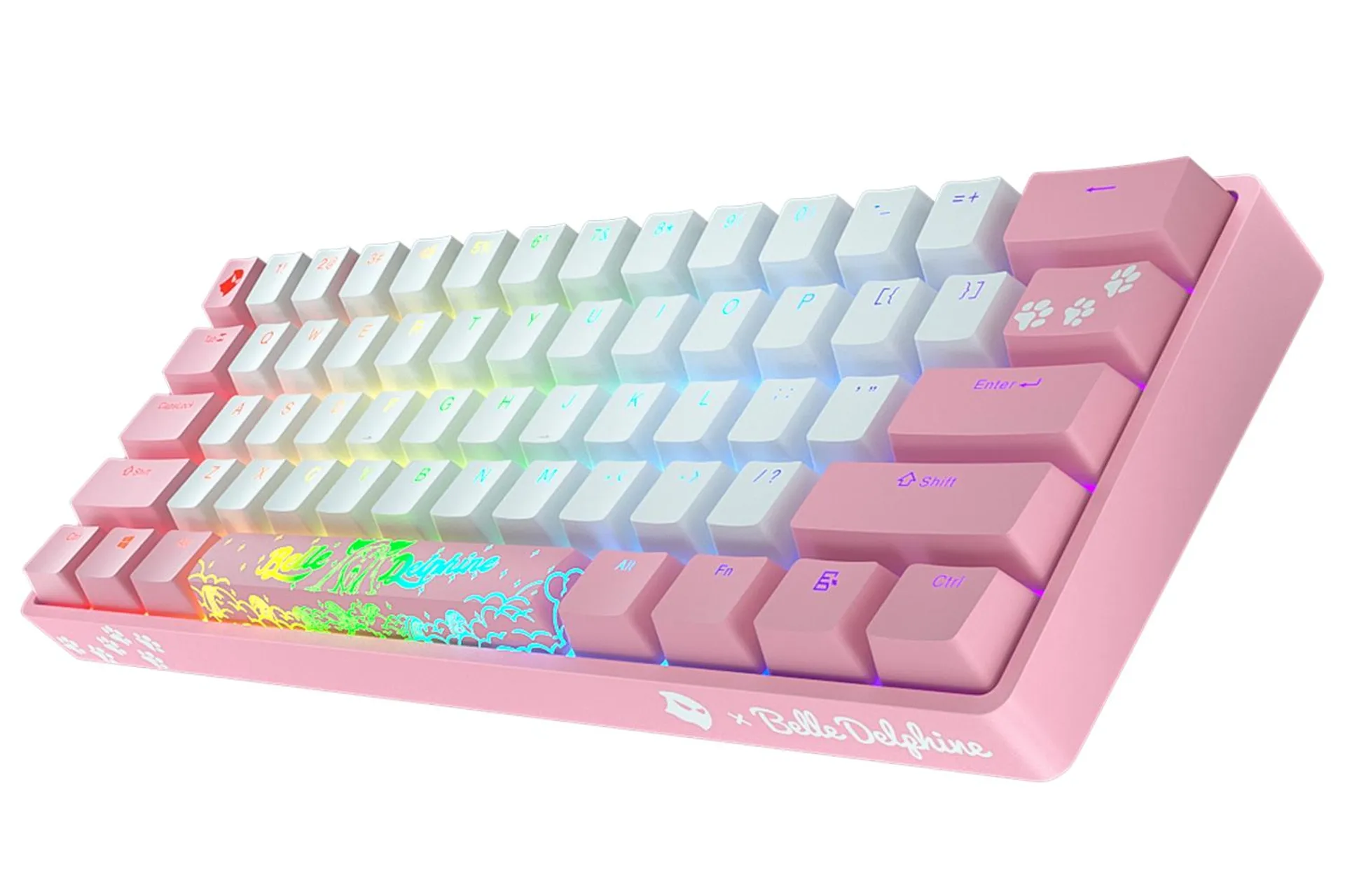 Belle Delphine X Ghost Edition K1 Wireless Mechanical Keyboard - Kitty Pink