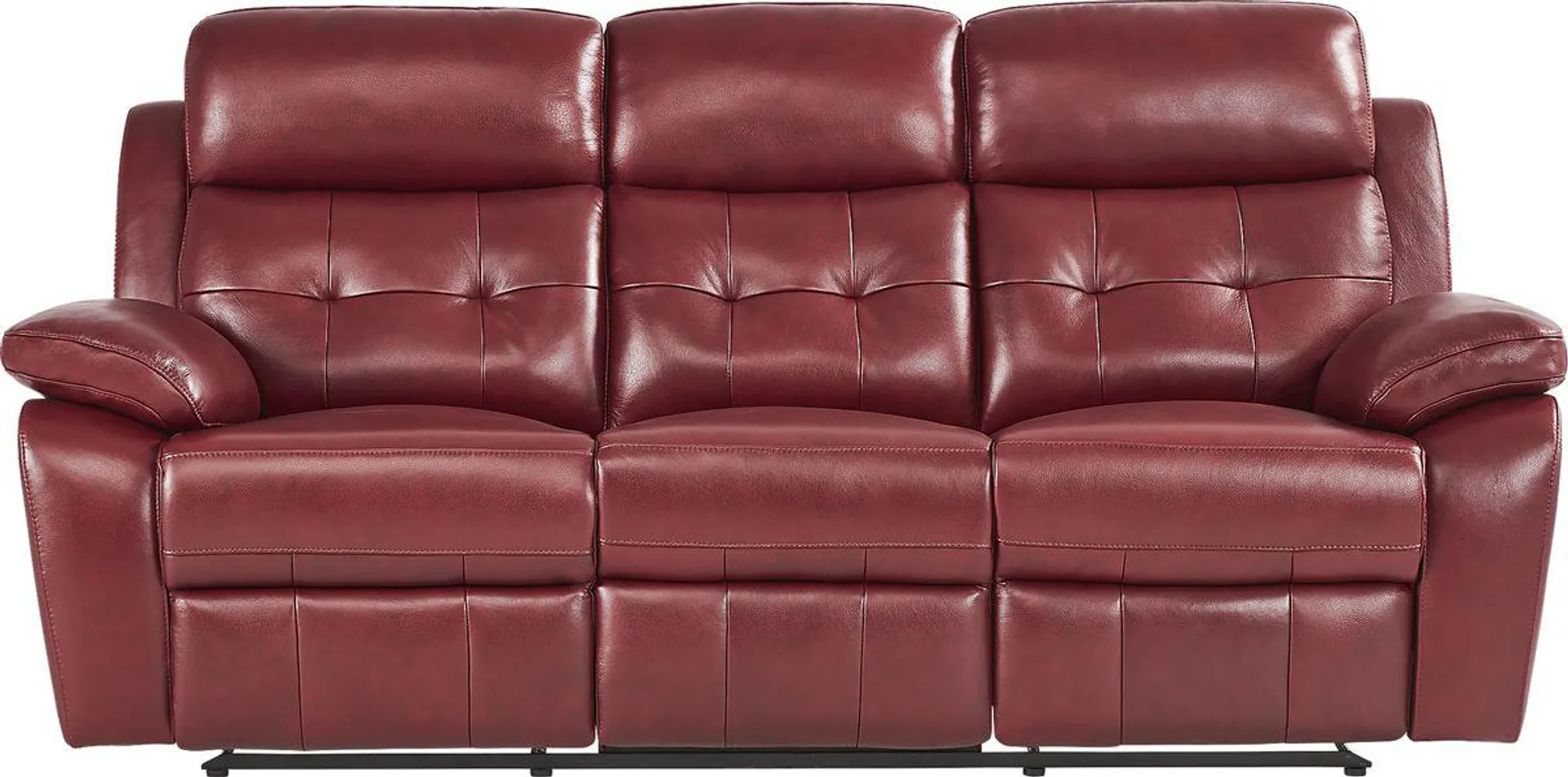 Antonin Red Leather Non-Power Reclining Sofa