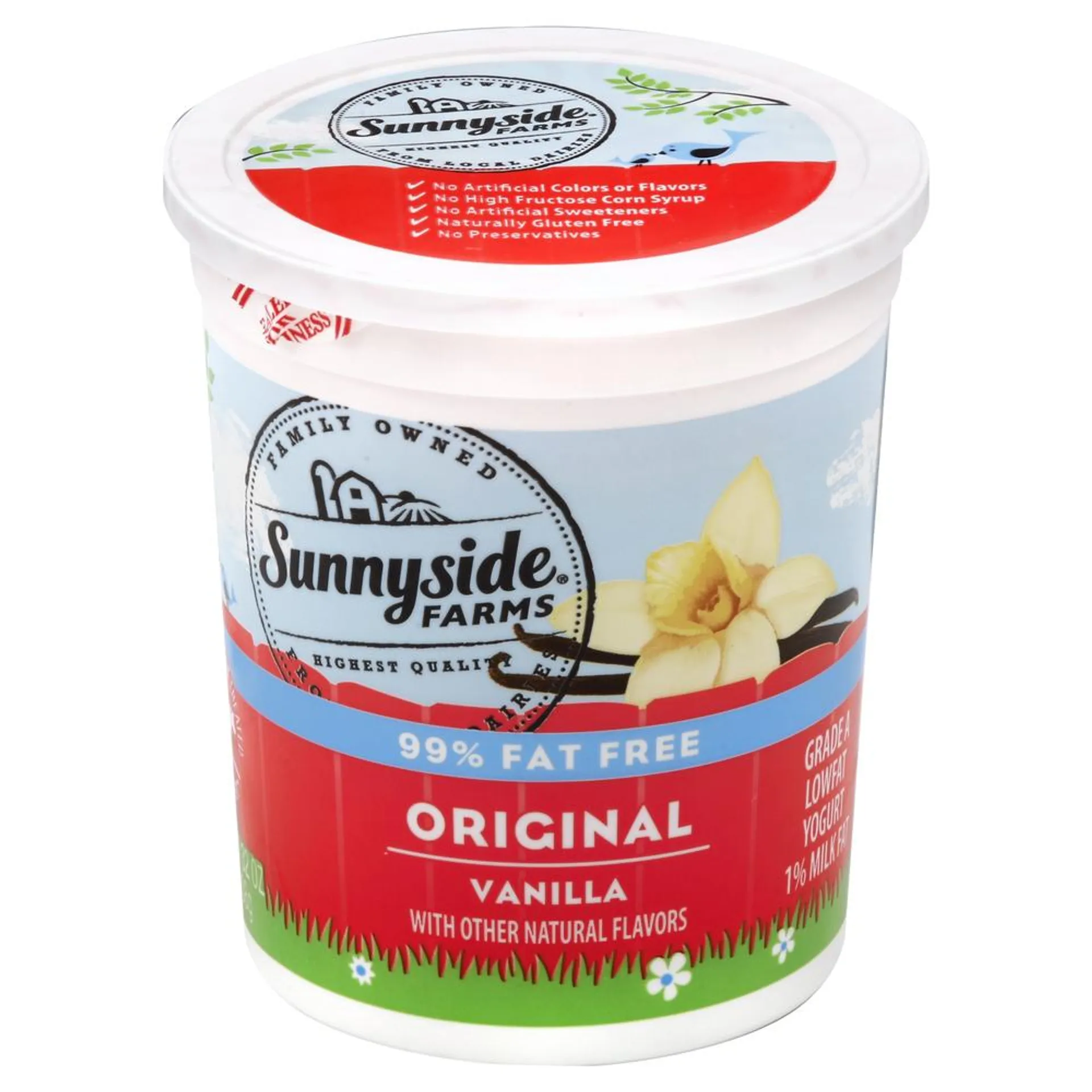 Sunnyside Farms Yogurt, Lowfat, Original, Vanilla