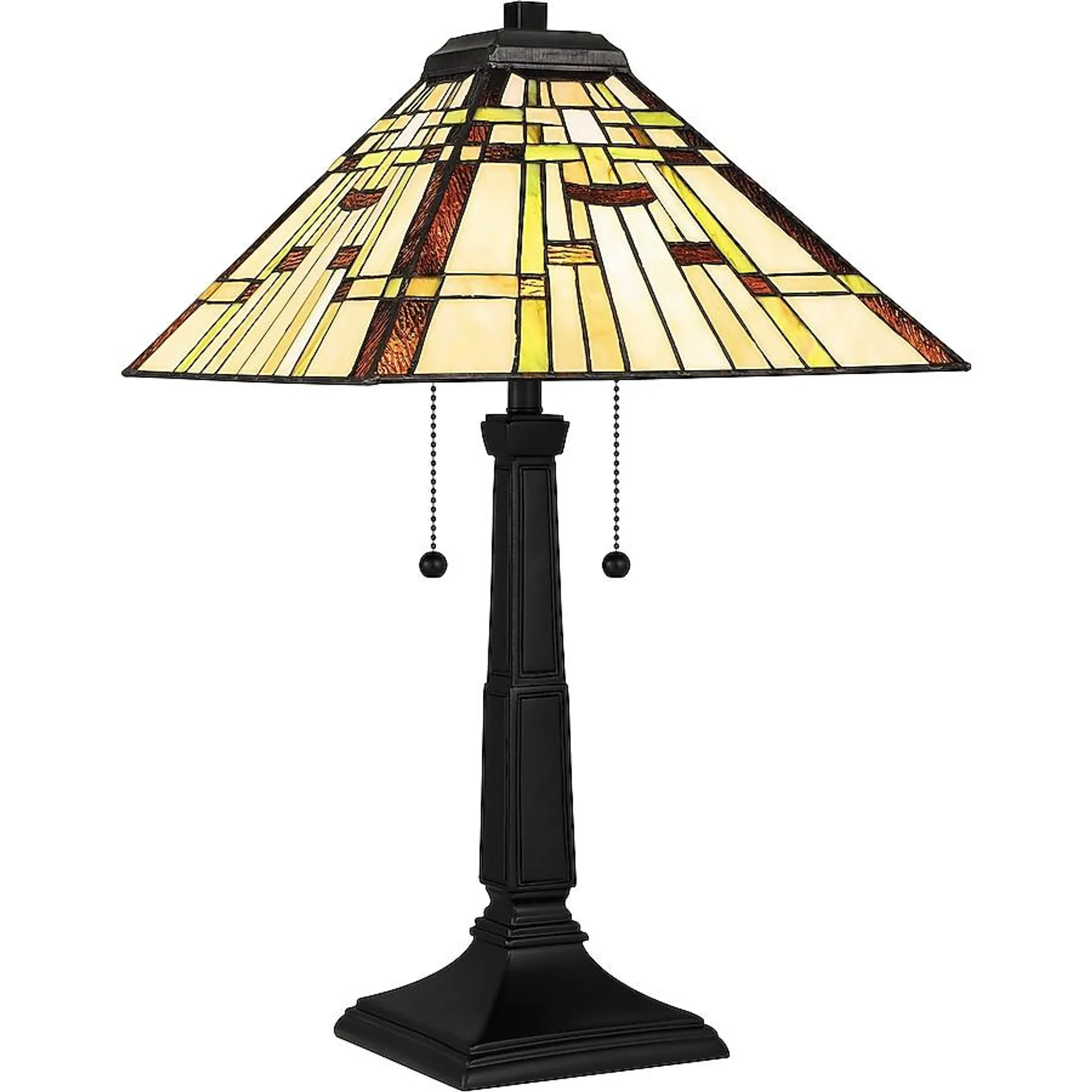 Quoizel Mill Run 23.25-in Matte Black Table Lamp with Glass Shade