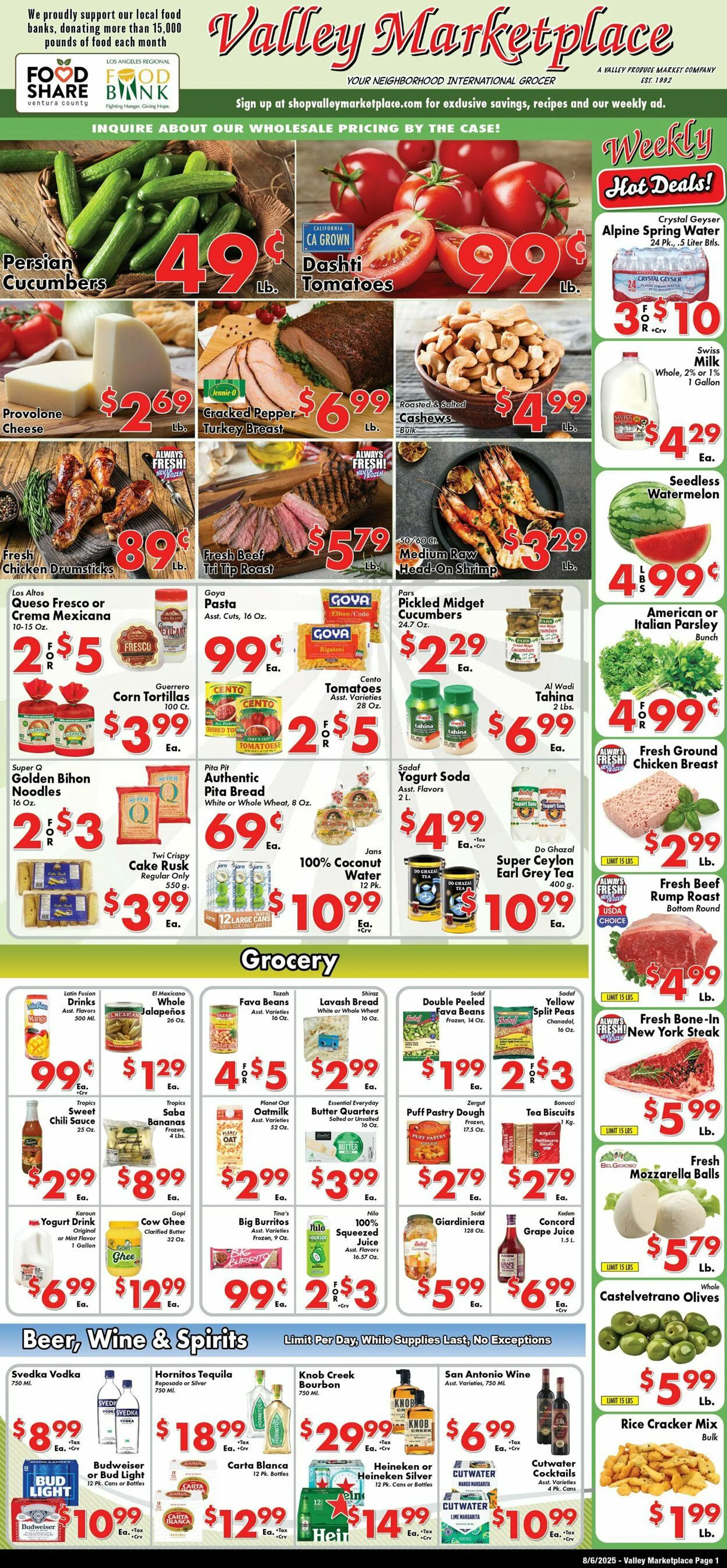 Weekly ad Valley Marketplace from August 6 to August 6 2025 - Page 1