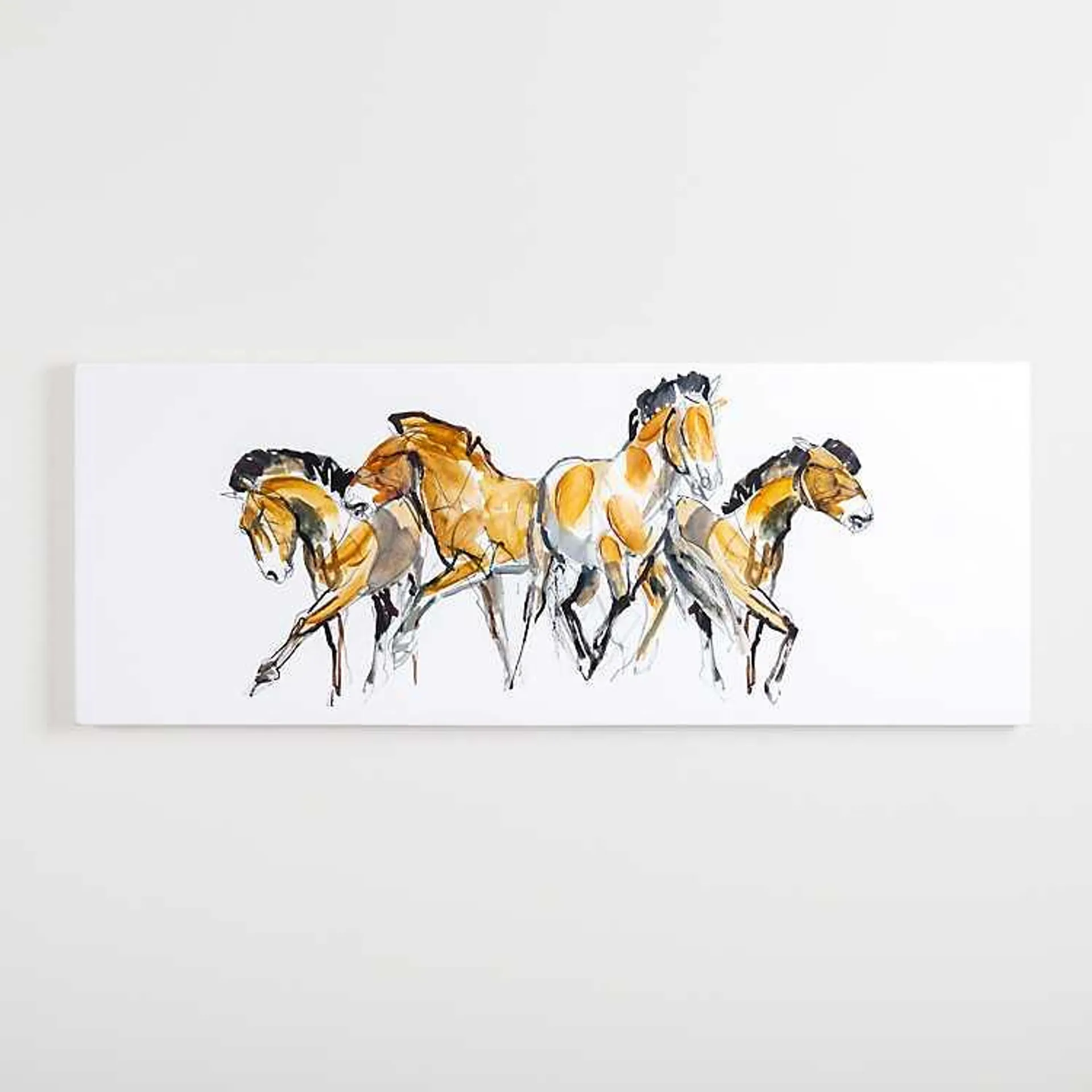 Four Horses Abstract Canvas Art Print