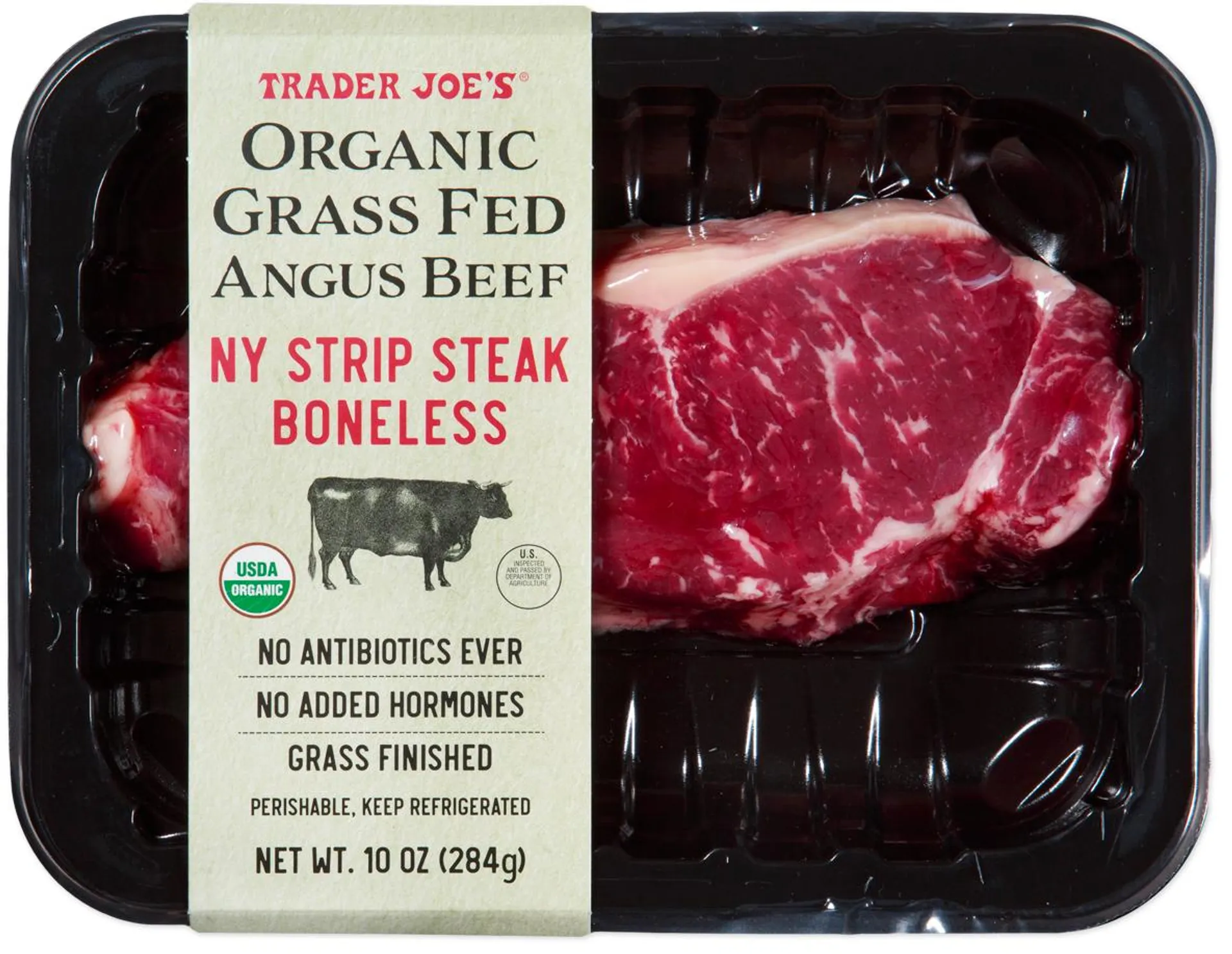 Organic Grass Fed NY Strip Steak Boneless