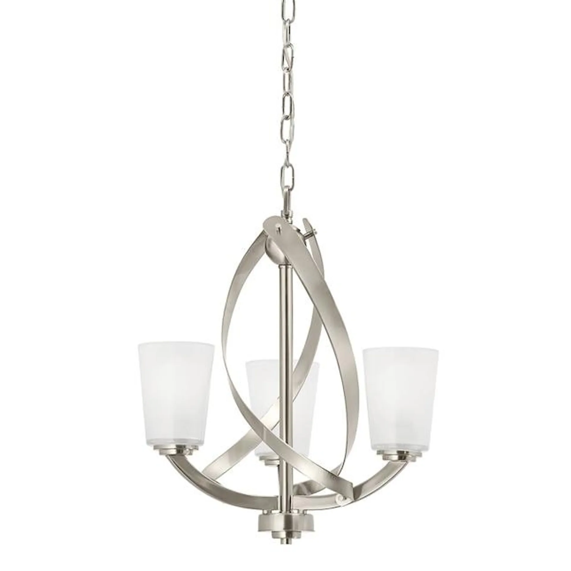 Kichler Layla 3-Light Brushed Nickel Modern/Contemporary Dry rated Chandelier