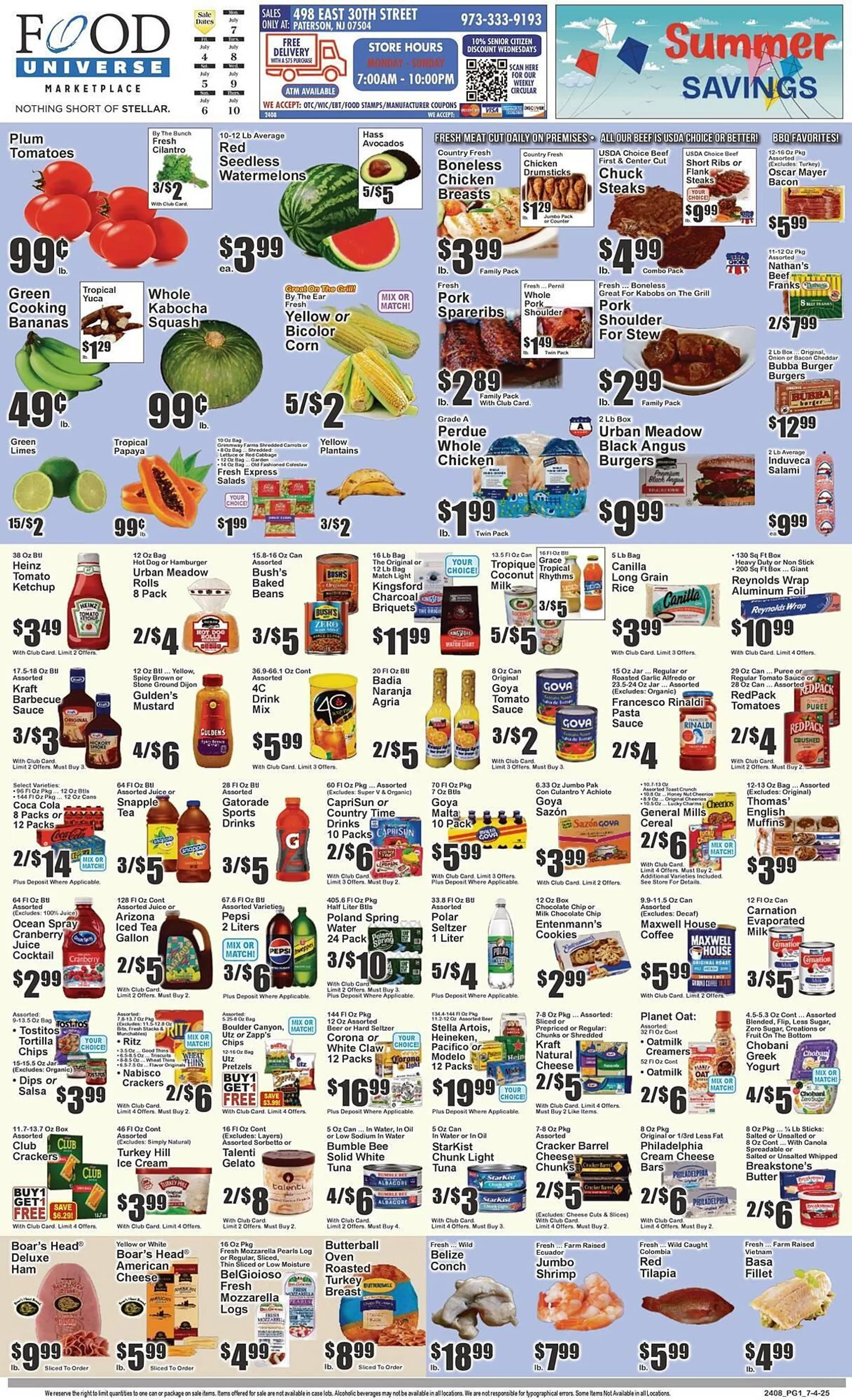 Weekly ad Food Universe Weekly Ad from July 4 to July 10 2025 - Page 1