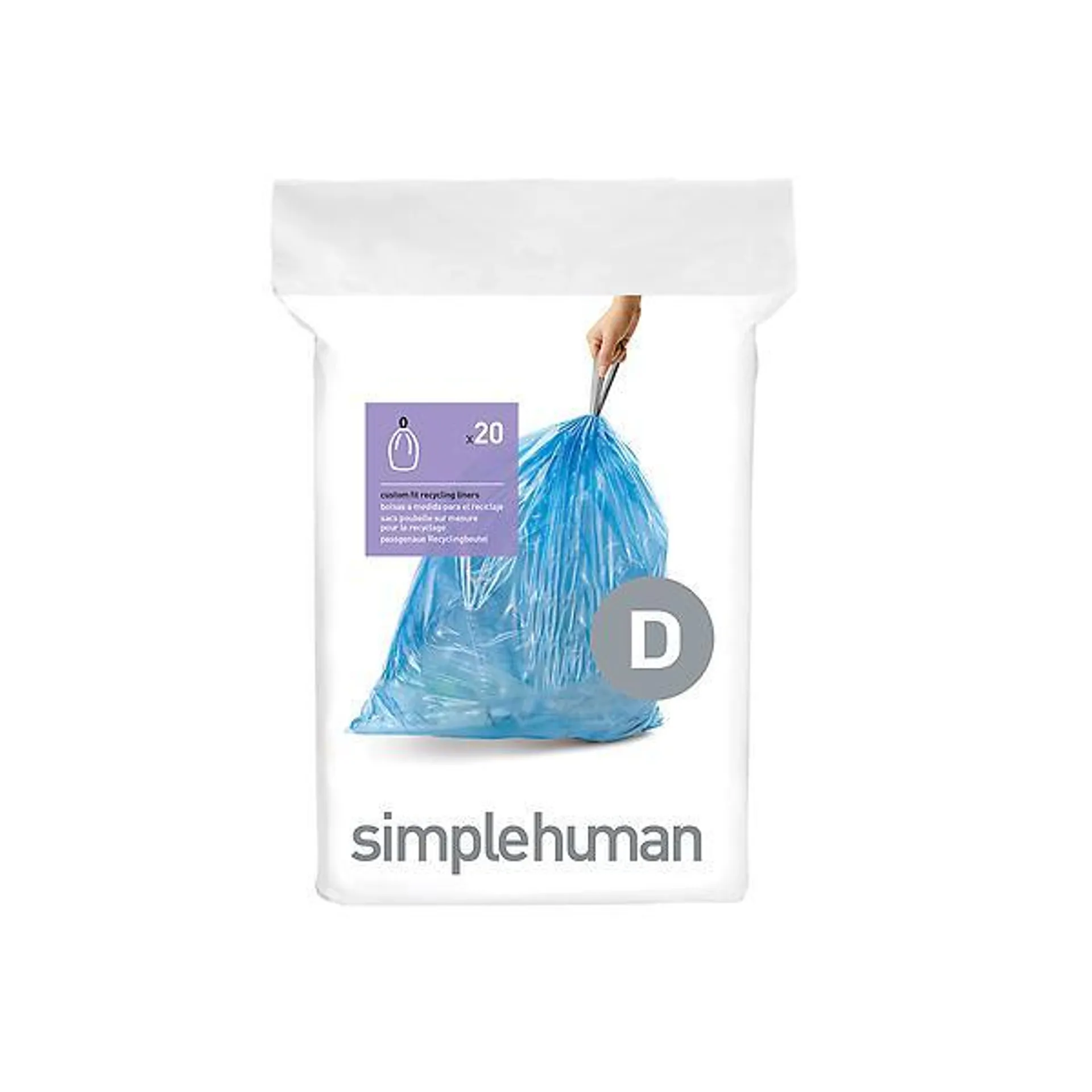 simplehuman 5.2 gal Recycling Bags Pkg/20