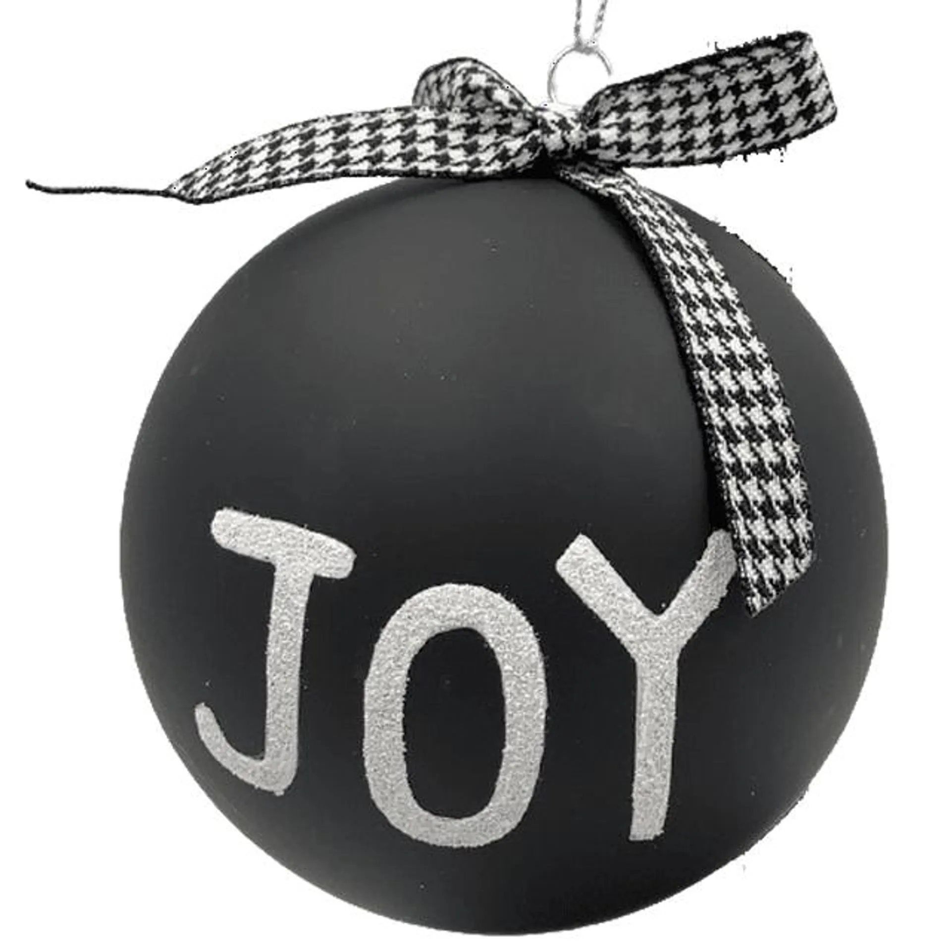 Holiday Time Set of 12 Black / White Shatterproof Ornaments