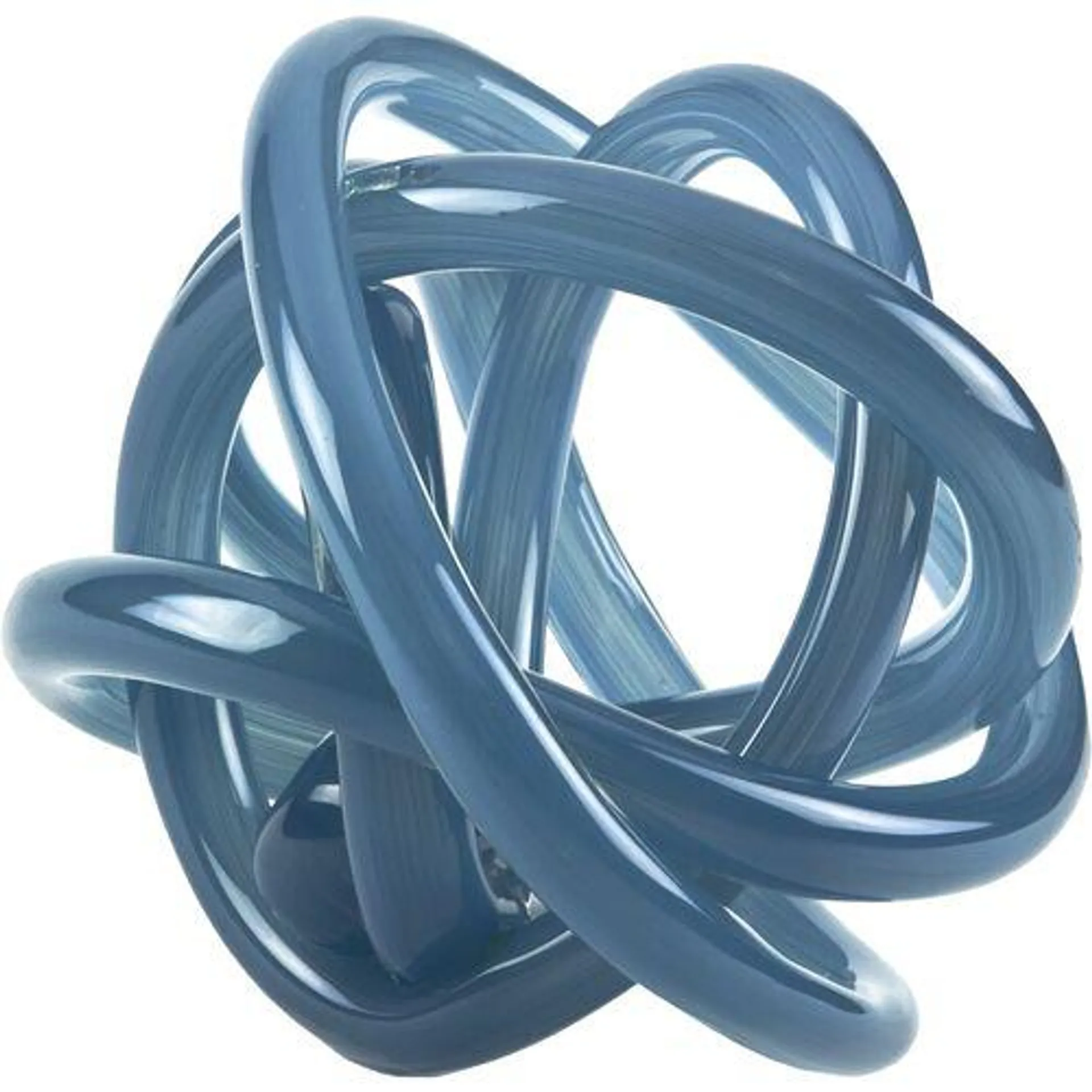 Handblown Glass Knot, Smokey Blue