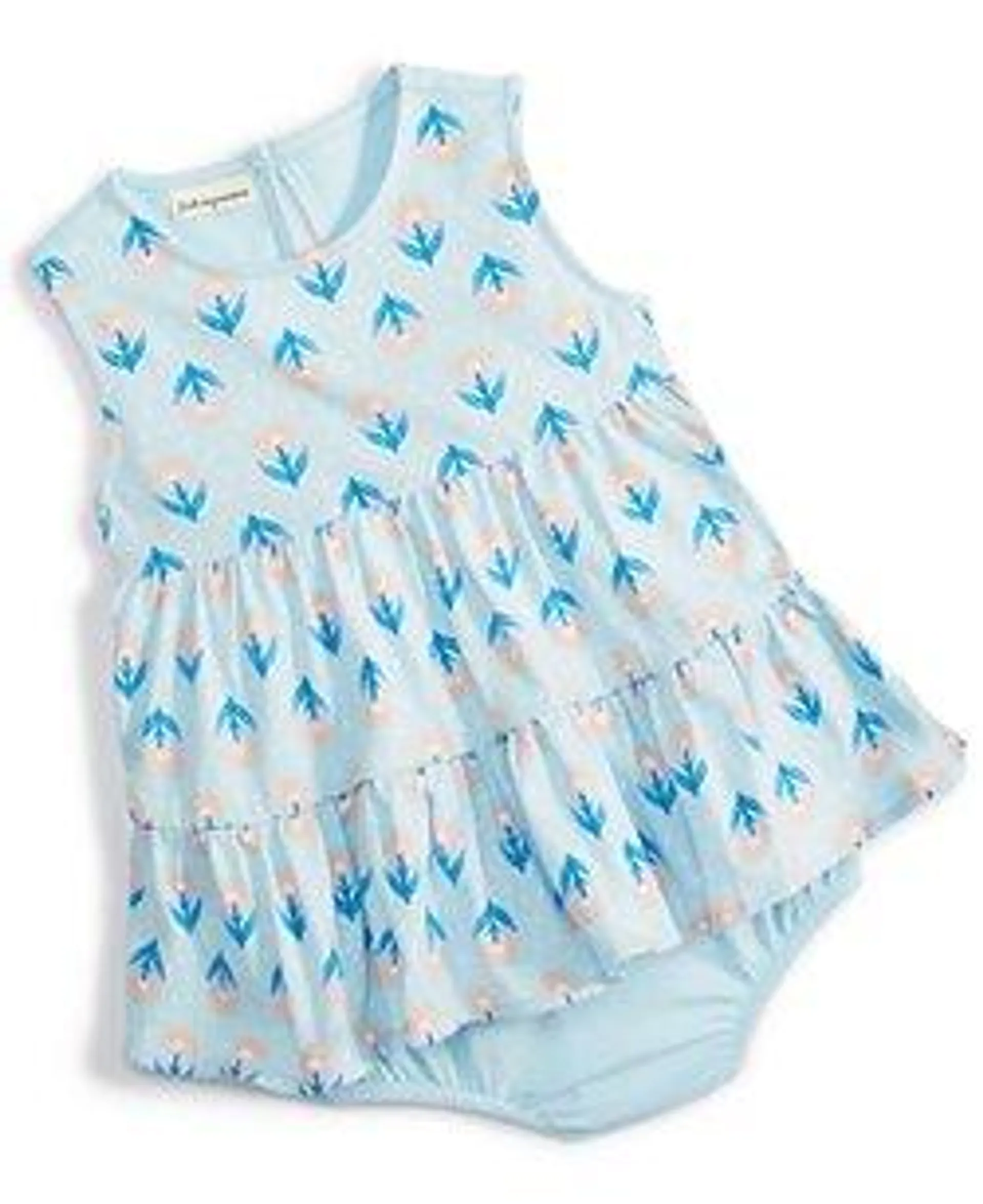 Baby Girls Bright Stamp Floral Cotton Sunsuit, Created for Macy's