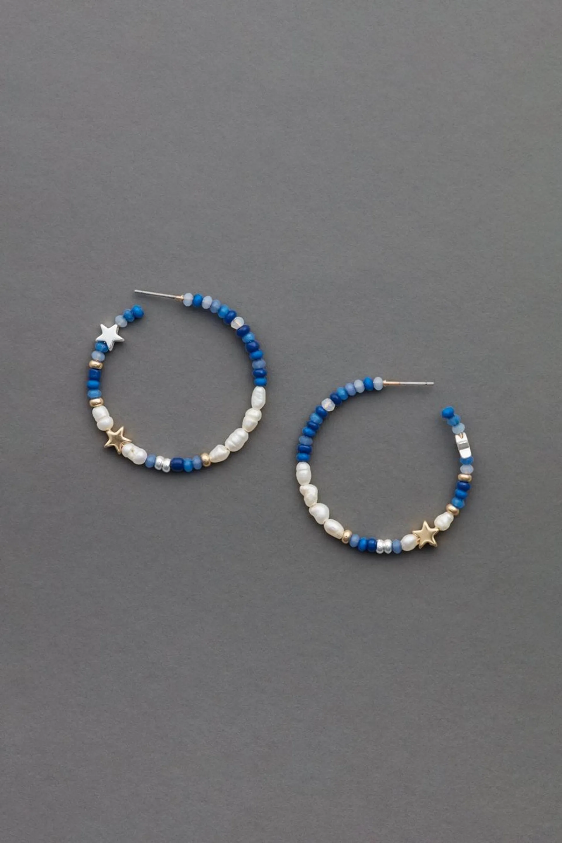 beaded hoop earring