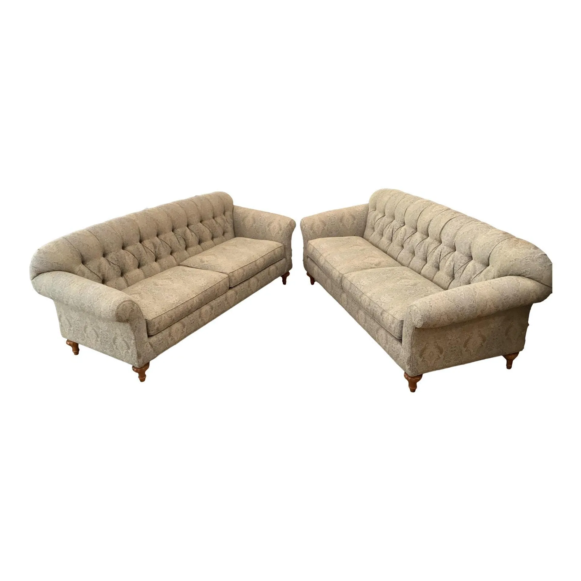 21st Century Pair of Tufted Domain Sofas