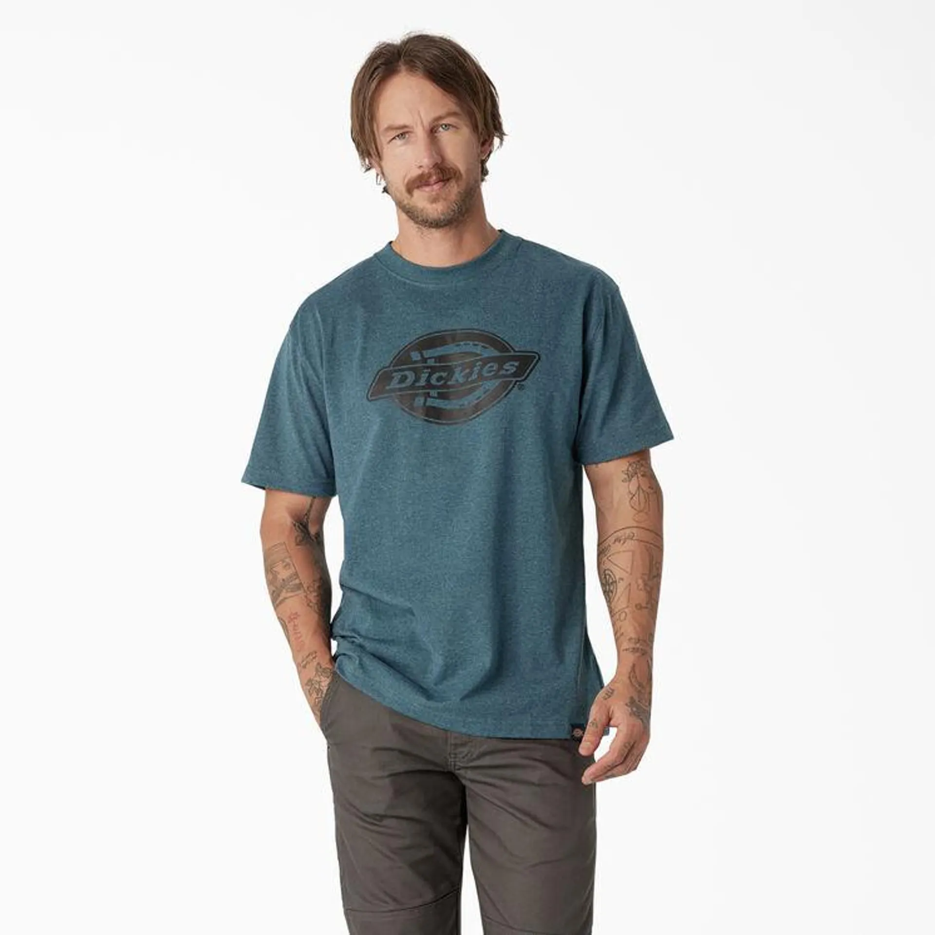 Short Sleeve Heavyweight Logo T-Shirt, Baltic Blue