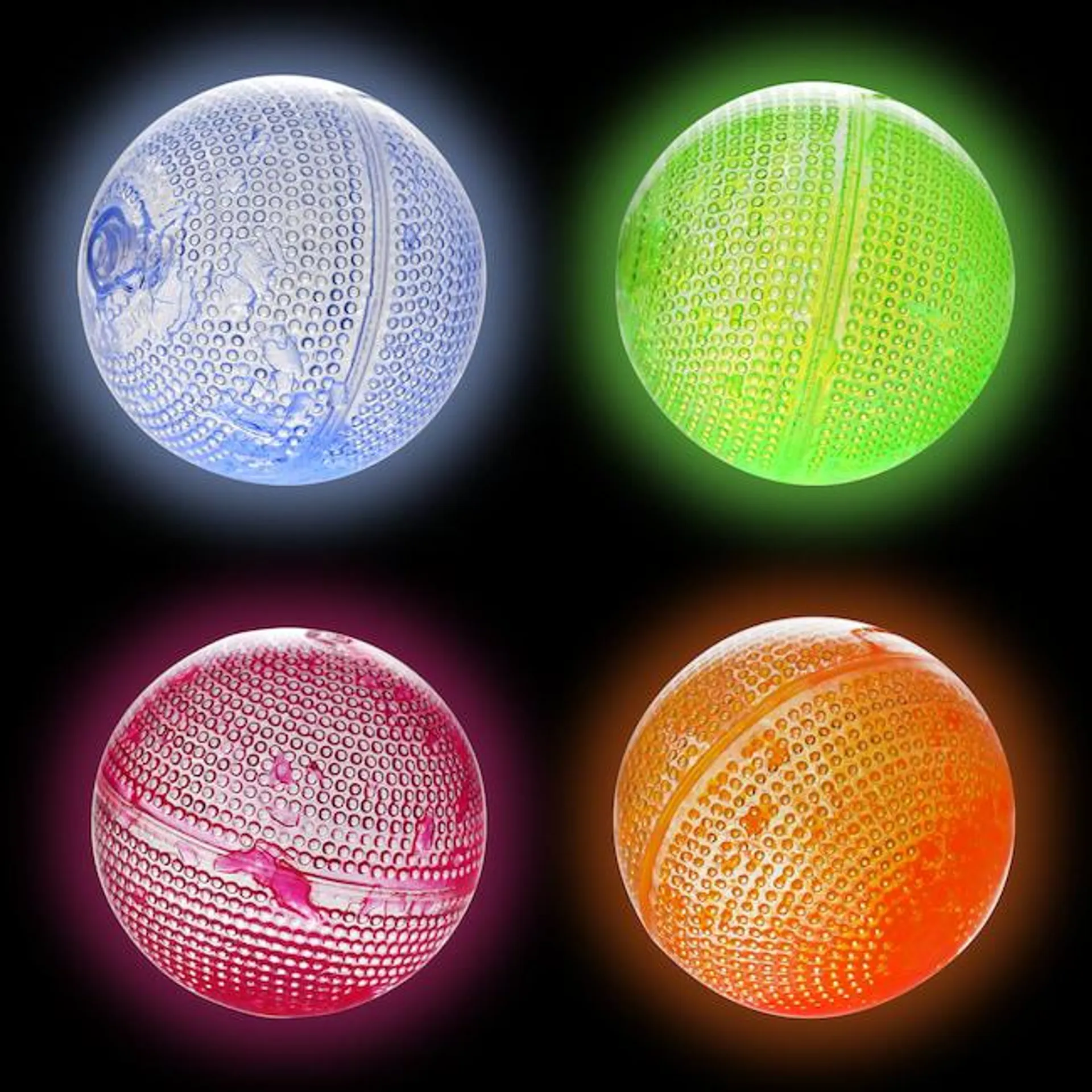 Play Glow Rubber Glowing Bouncing Balls, 2.5 in.