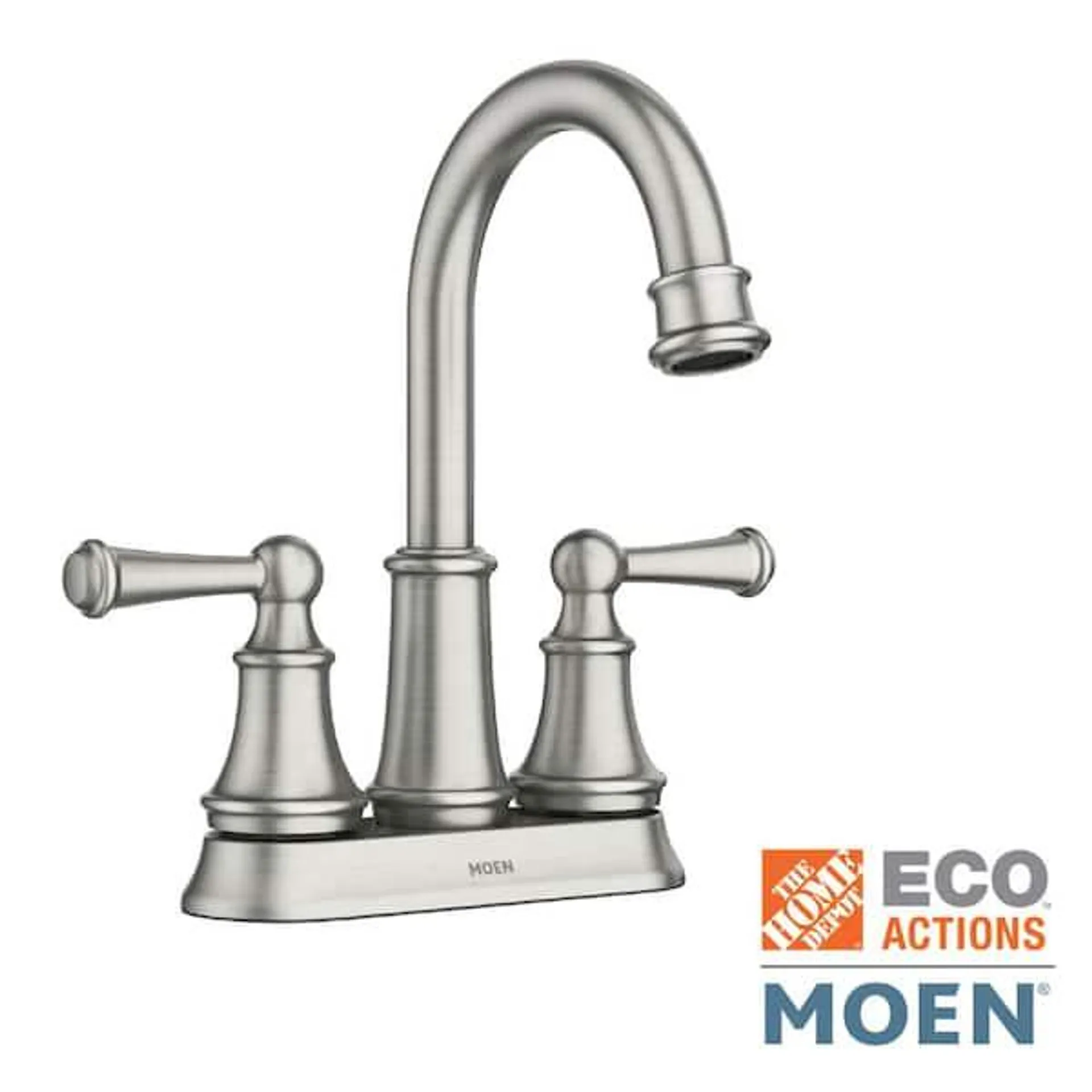 Brecklyn 4 in. Centerset 2-Handle Bathroom Faucet in Spot Resist Brushed Nickel