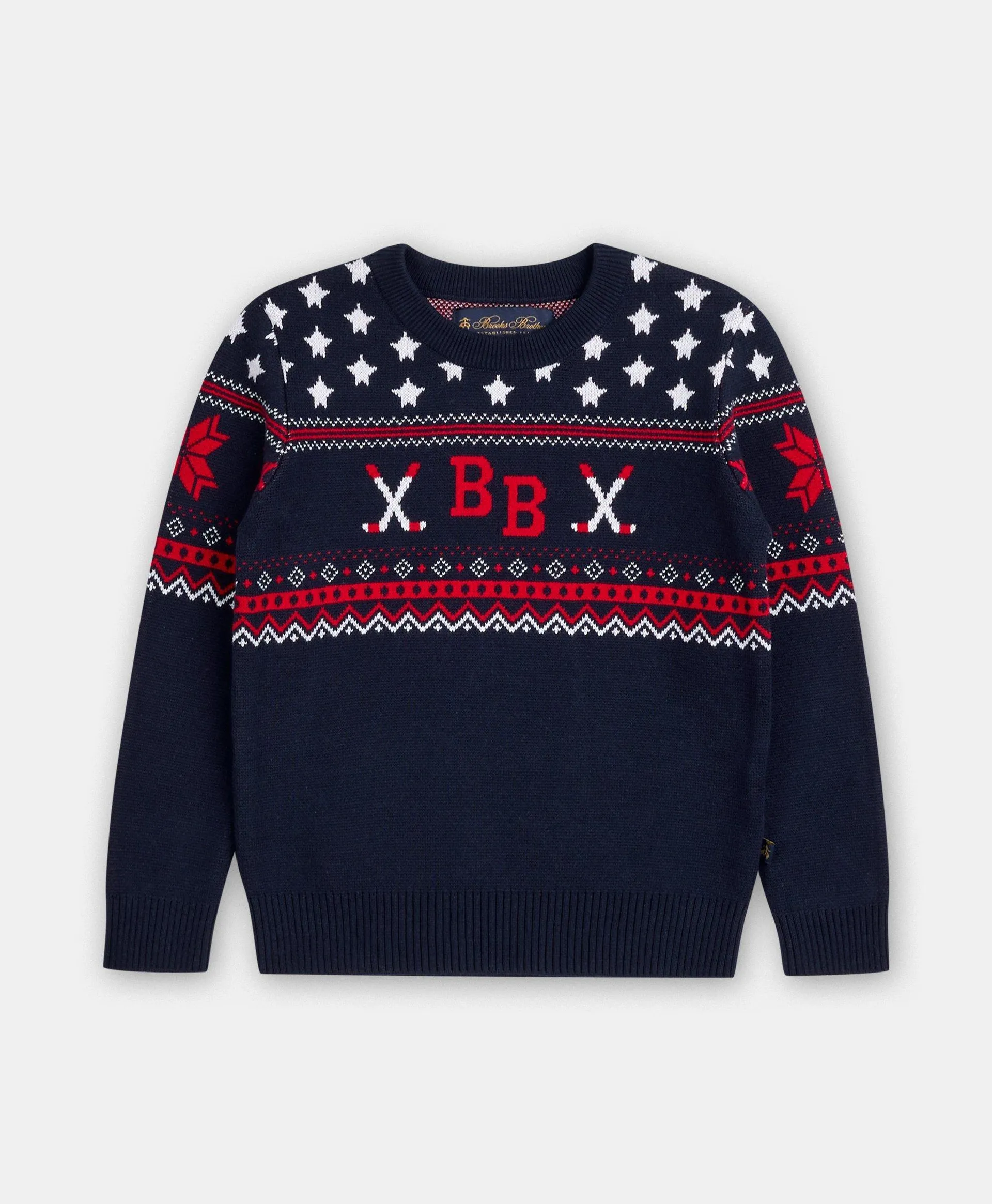 Boys Cotton Jacquard BB Fair Isle Sweater