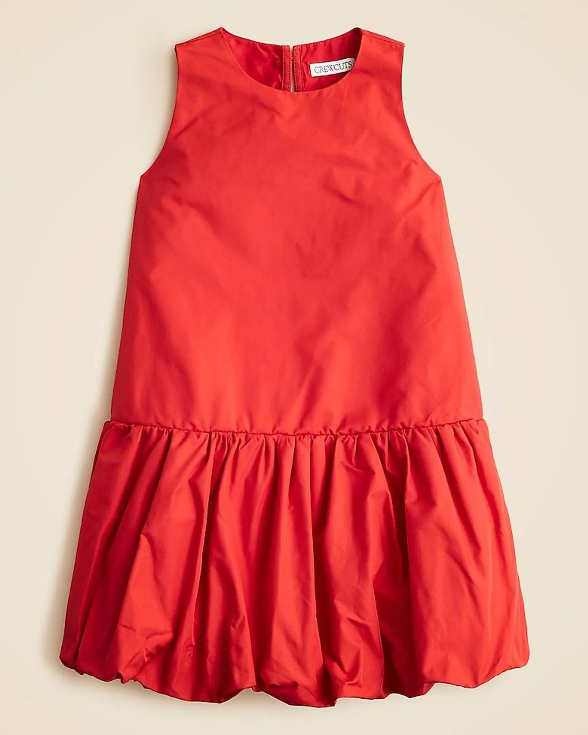 Girls' drop-waist bubble dress in taffeta