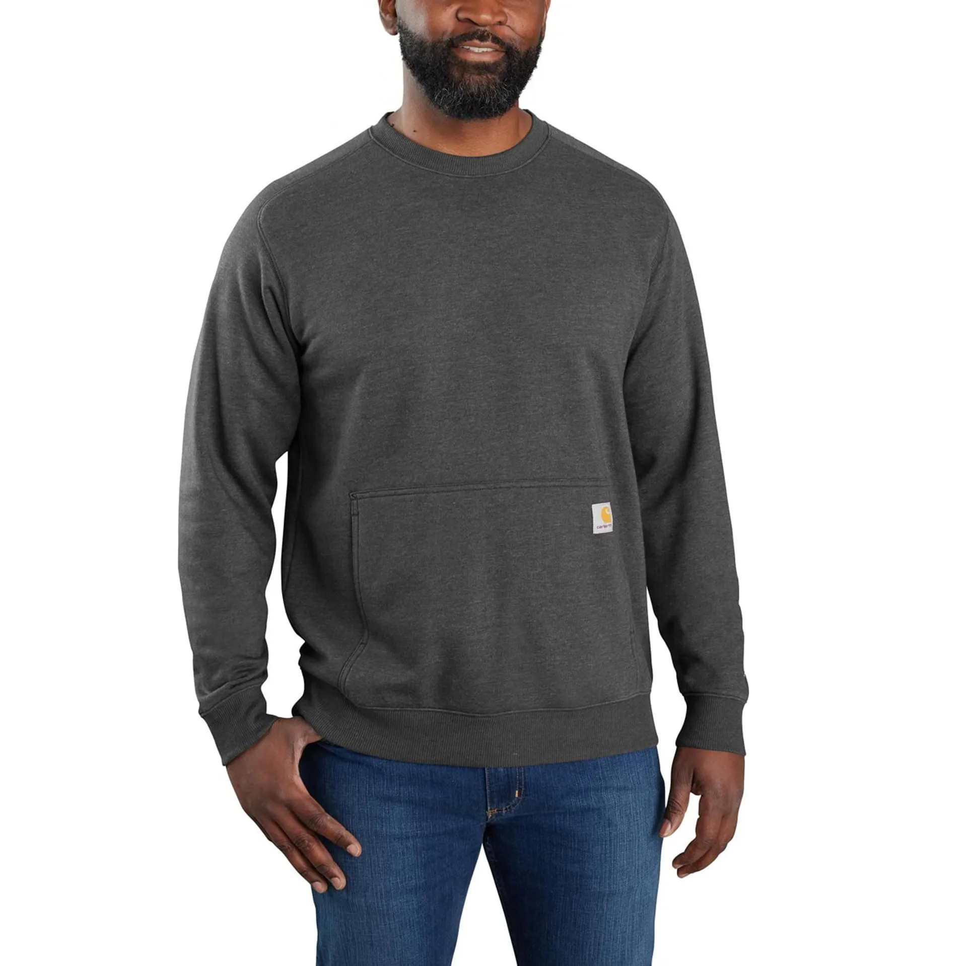 Carhartt Force Mens Carbon Heather Relaxed Fit Lightweight Crewneck Sweatshirt