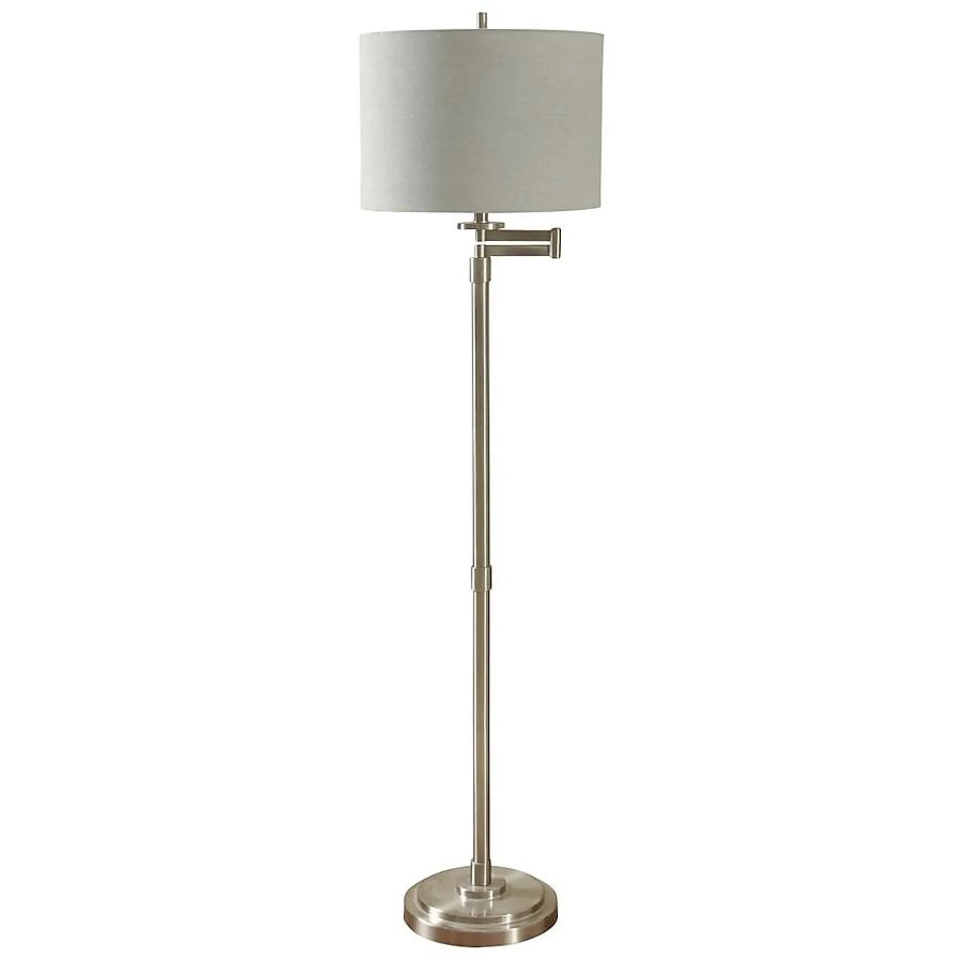 StyleCraft Home Collection Brushed Steel Floor Lamp