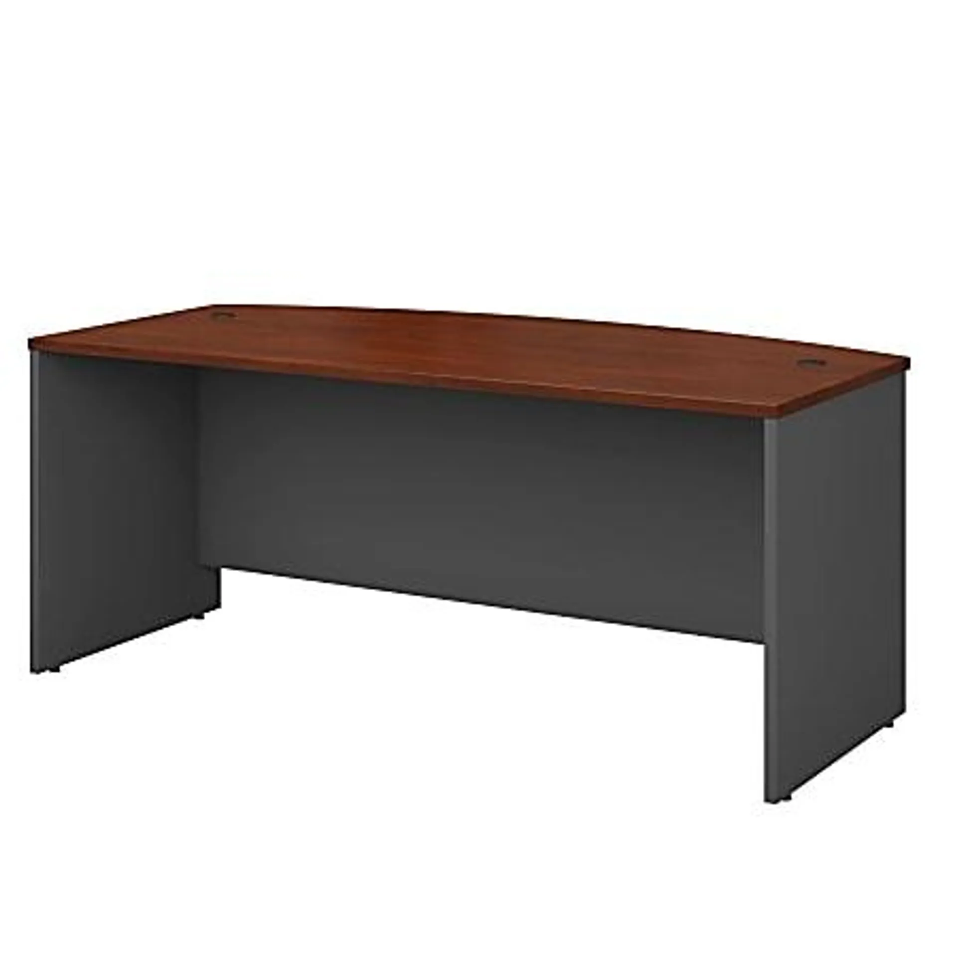 Bush Business Furniture Components Bow Front Desk, 72"W x 36"D, Hansen Cherry/Graphite Gray, Standard Delivery