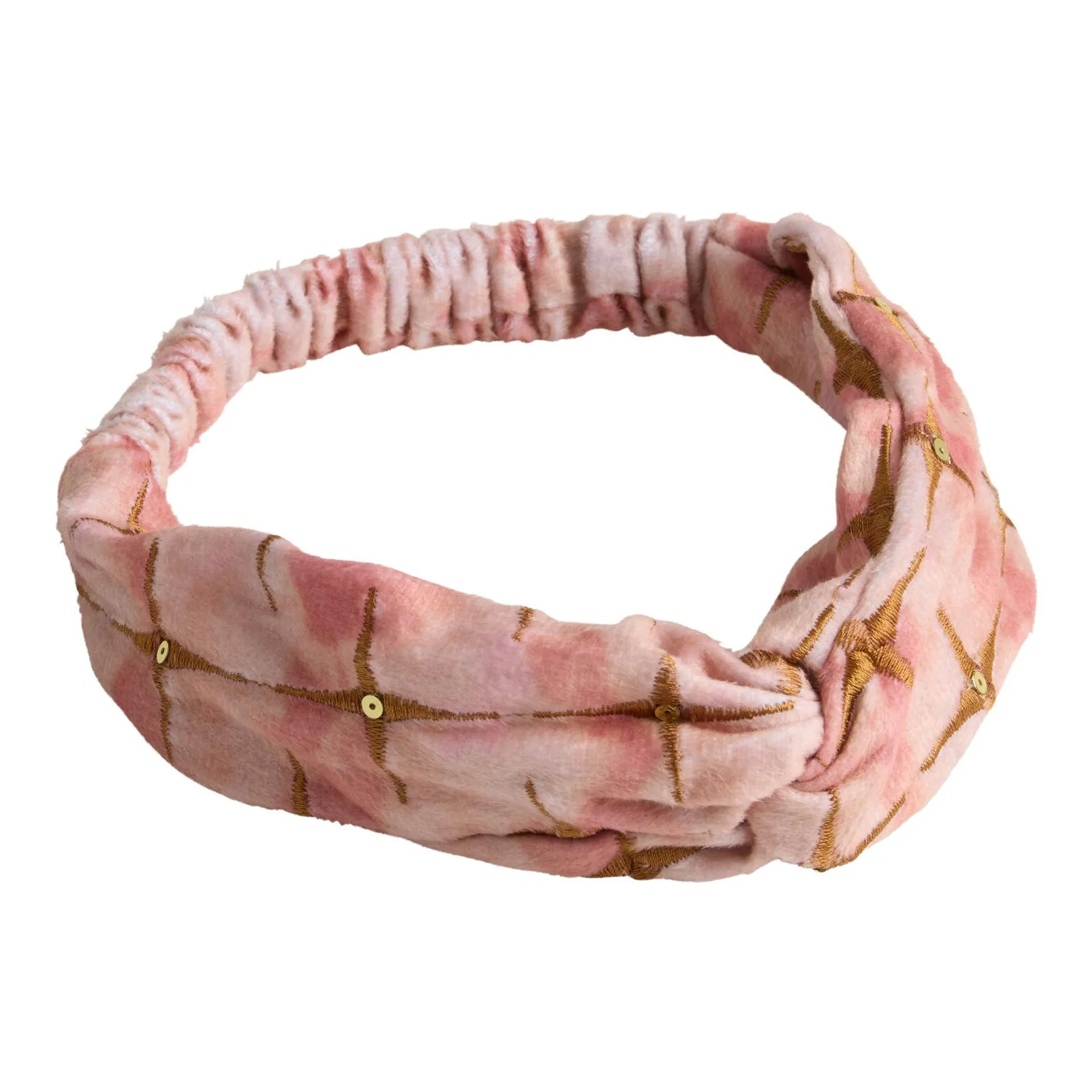 Pink Tie Dye Metallic Abstract Knotted Headband