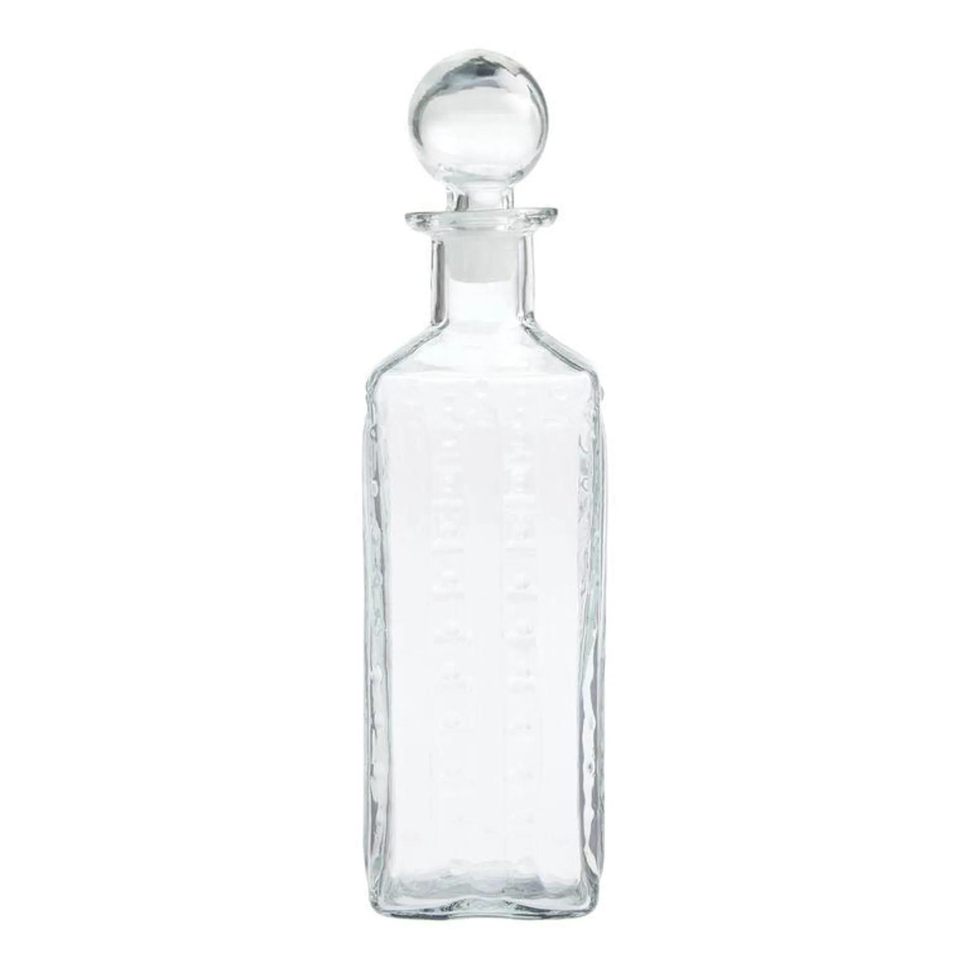 James Embossed Blown Glass Decanter