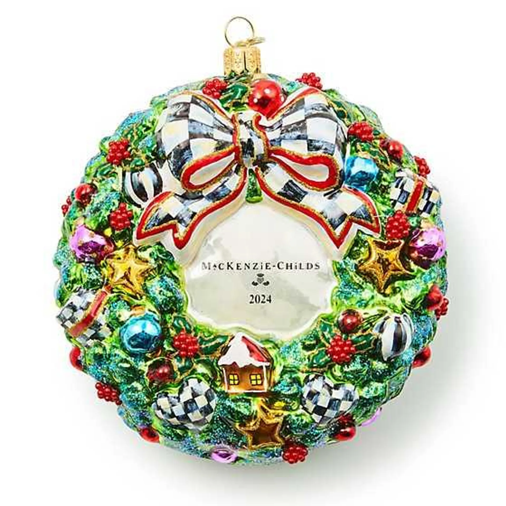 2024 MacKenzie-Childs Wreath Glass Ornament