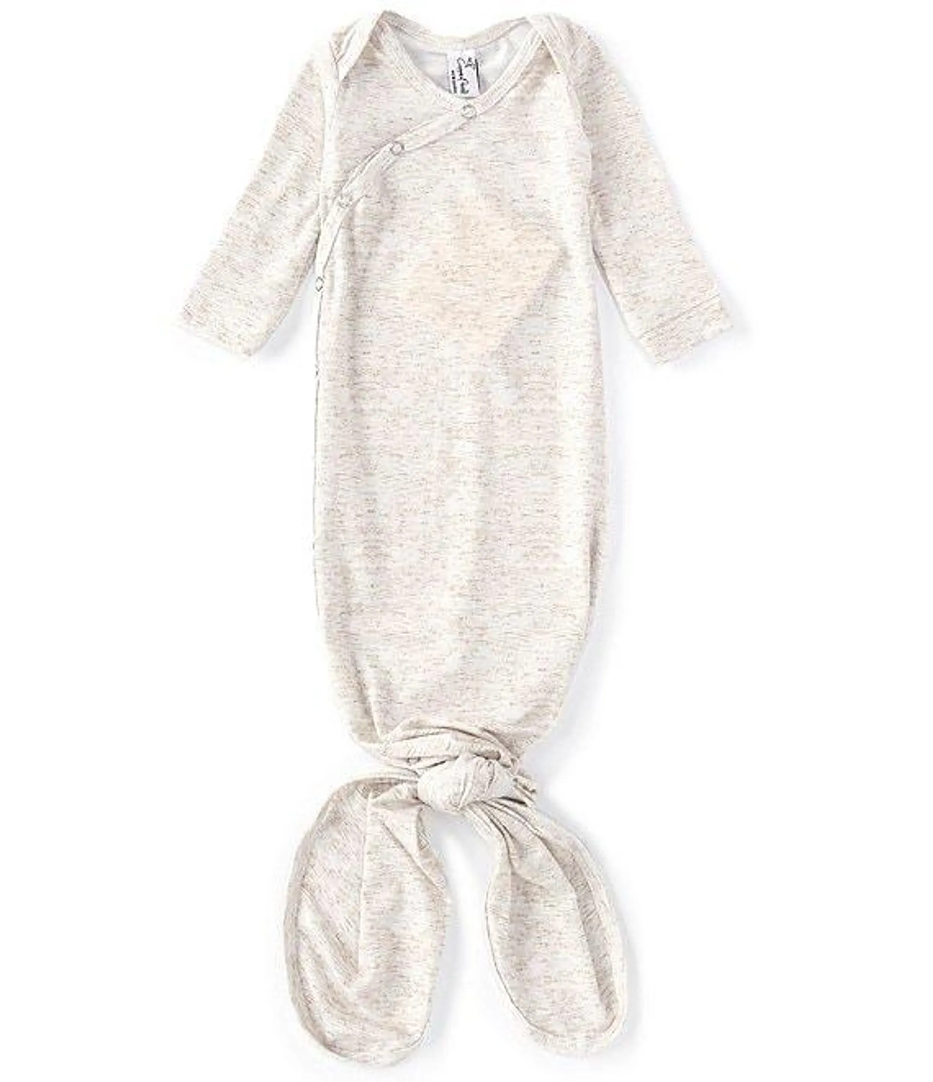 Baby Newborn-6 Months Long-Sleeve Knotted Gown