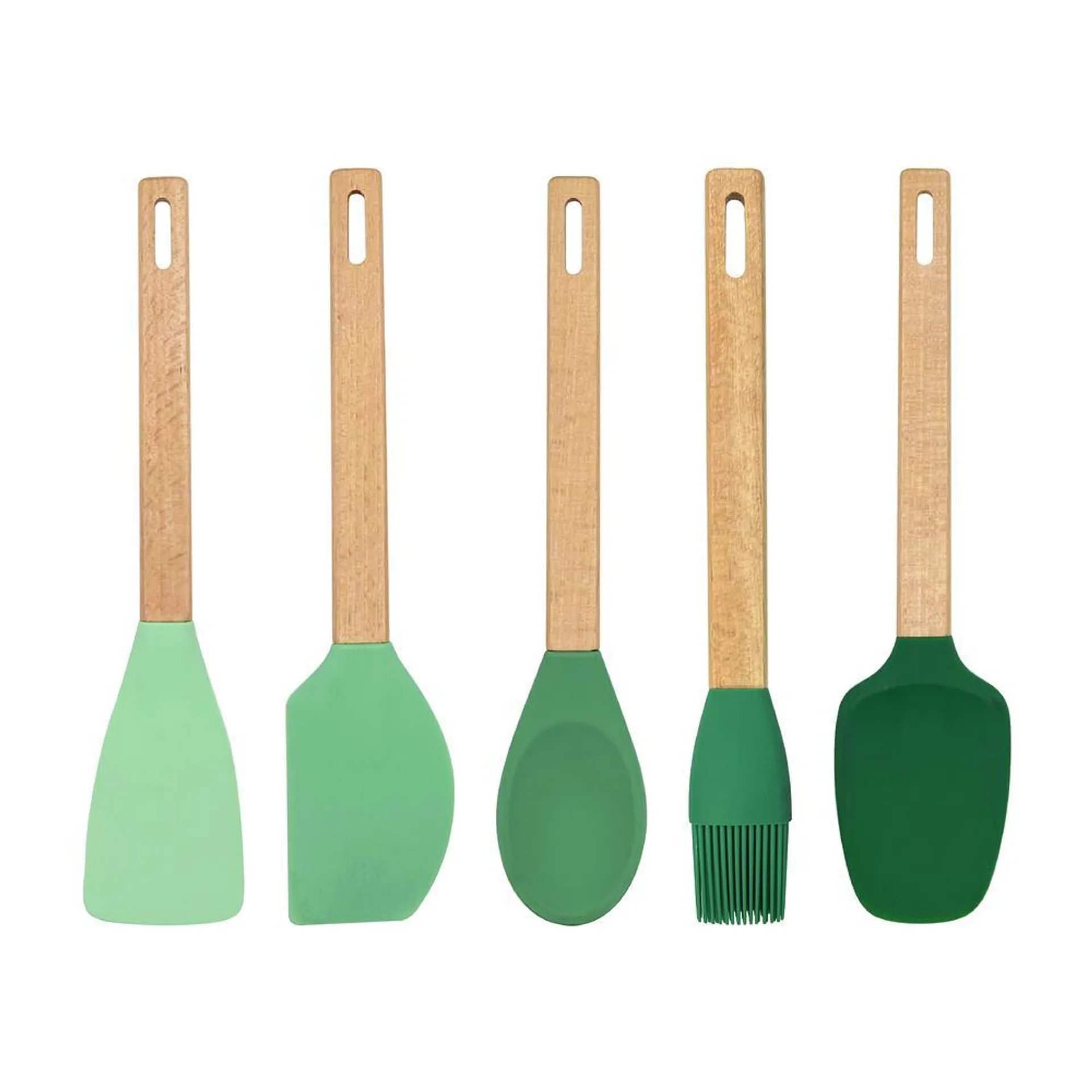 Just Cook™ Green Bamboo/Silicone Utensil Set - 5 Piece