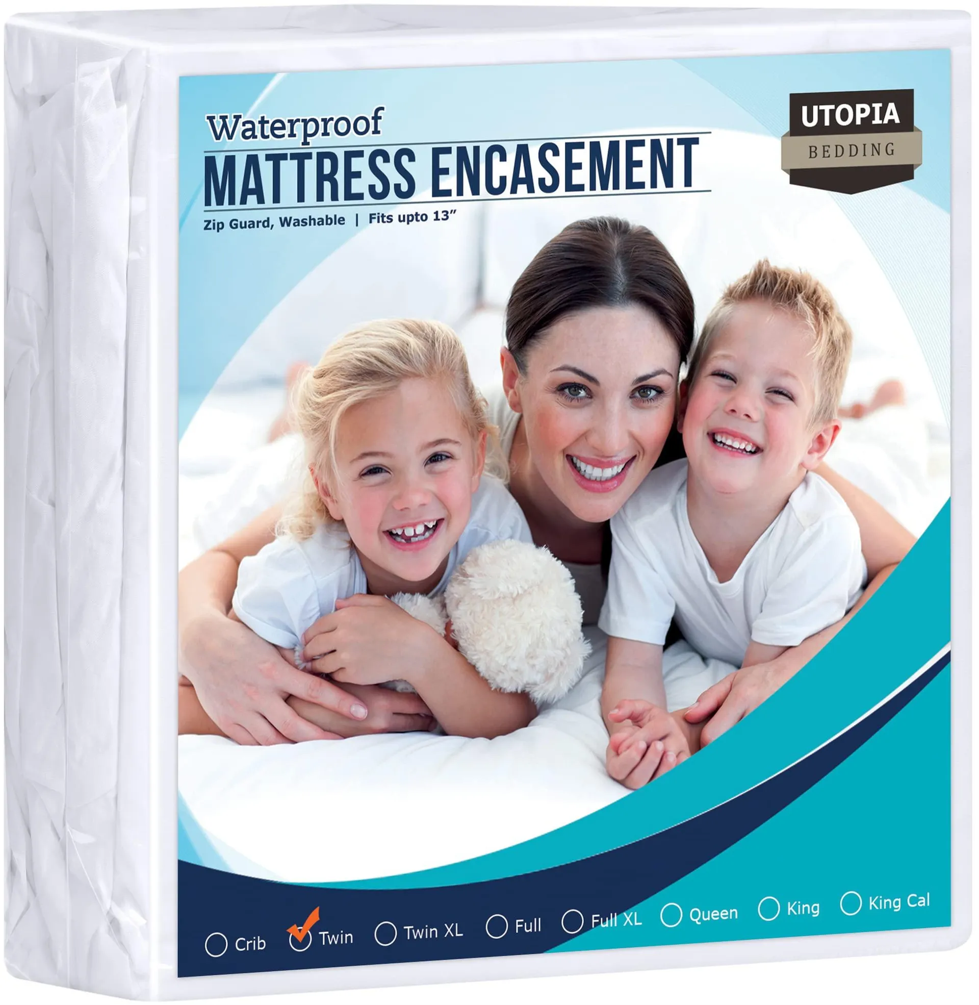 Utopia Bedding Zippered Mattress Encasement Twin 100 Waterproof and Bed Bug Proof Mattress Protector Absorbent SixSided M