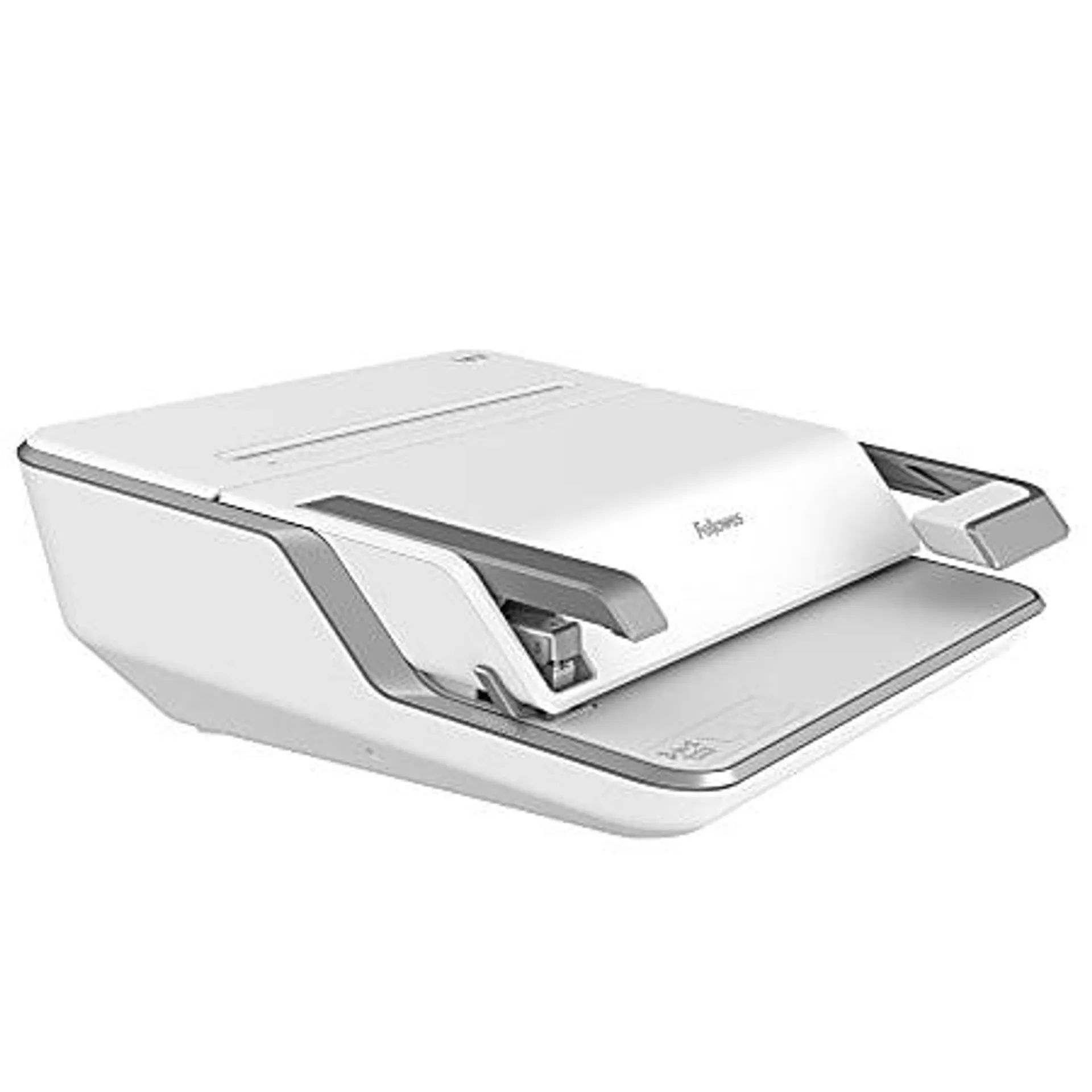 Fellowes® Lyra™ 3-in-1 Manual Binding Center, 300-Sheet Capacity, 6.03"H x 16.63"W x 15.56"D, White/Gray, 5603001