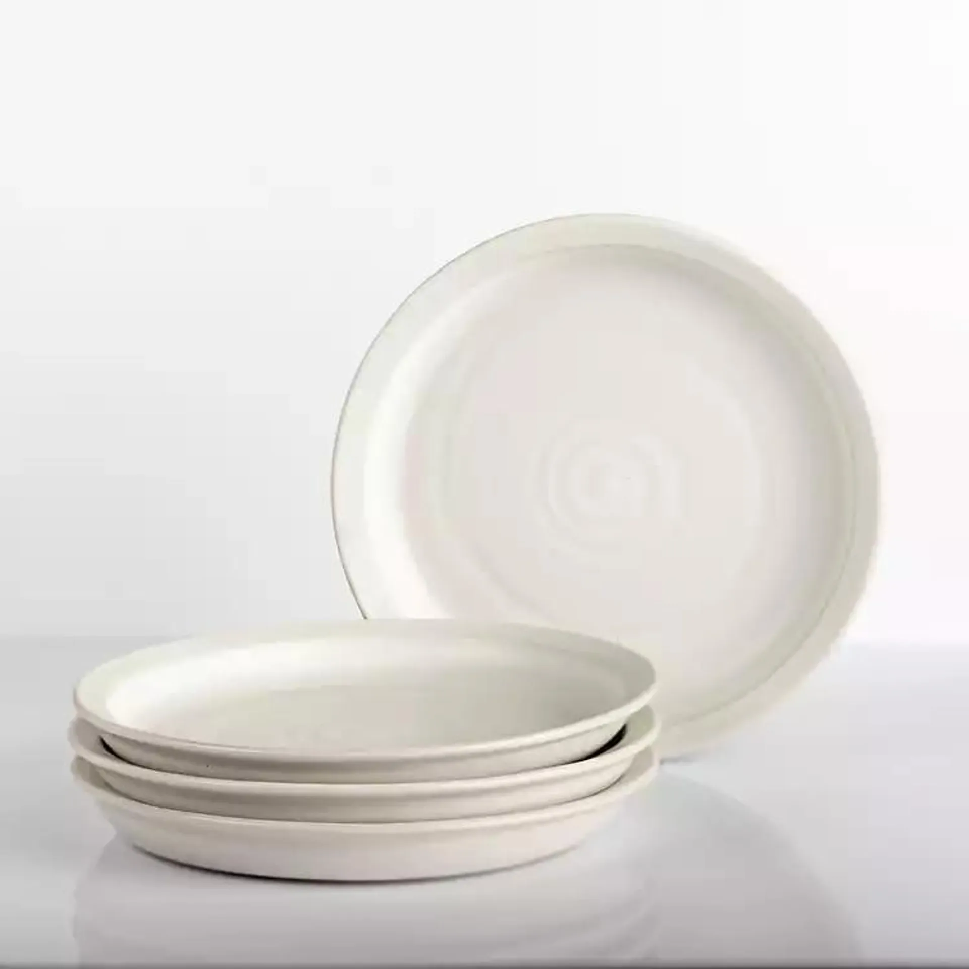 Beacon White Ribbed Salad Plates, Set of 4