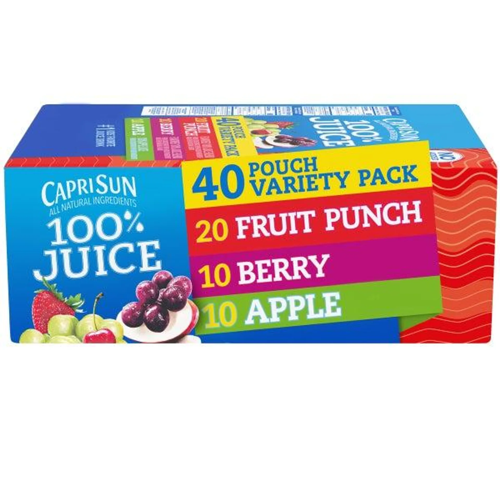 Capri Sun, 100% Juice, Variety Pack, 6 fl oz, 40-Count