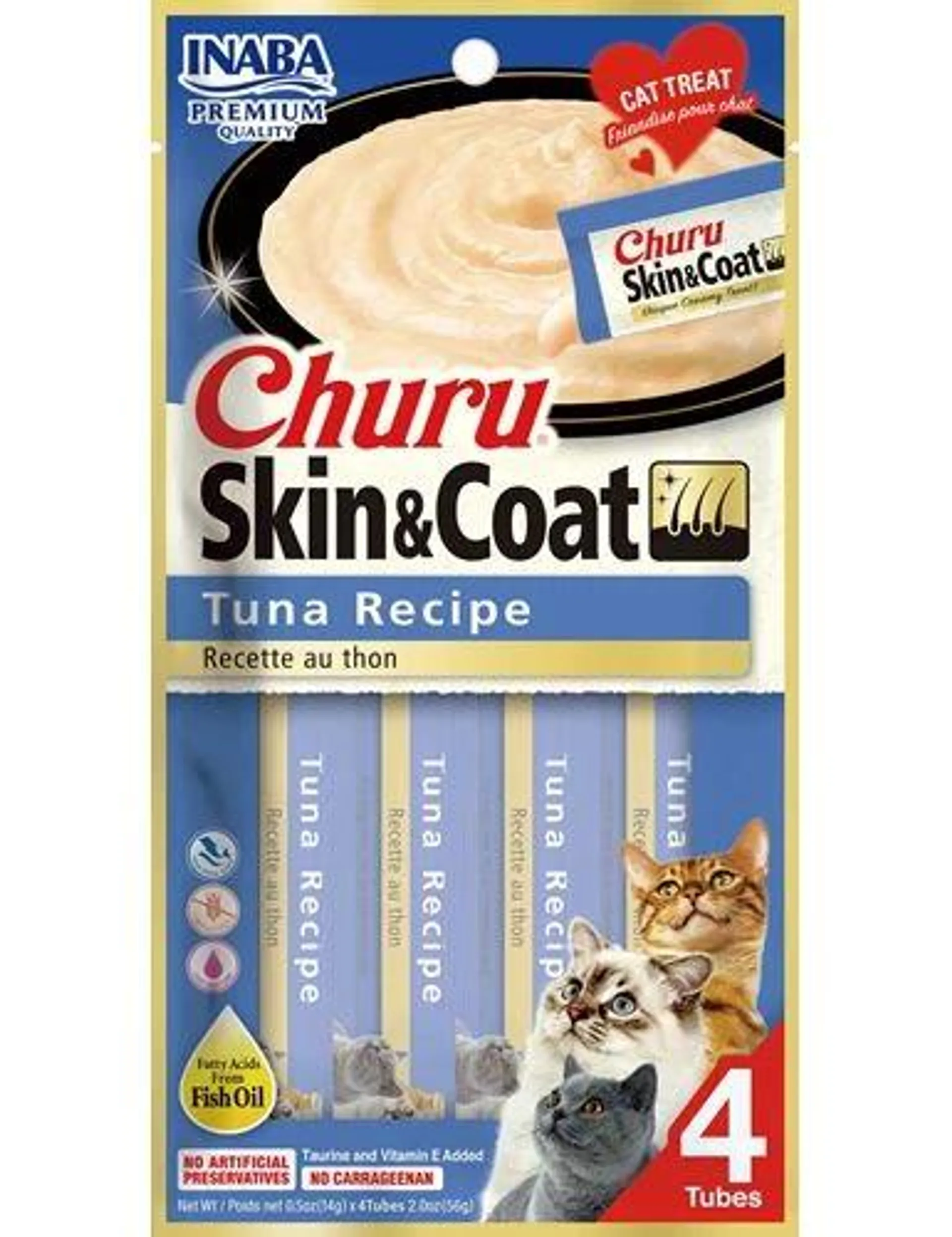 Churu Skin & Coat Tuna Recipe Cat Treat, 2 Ounces