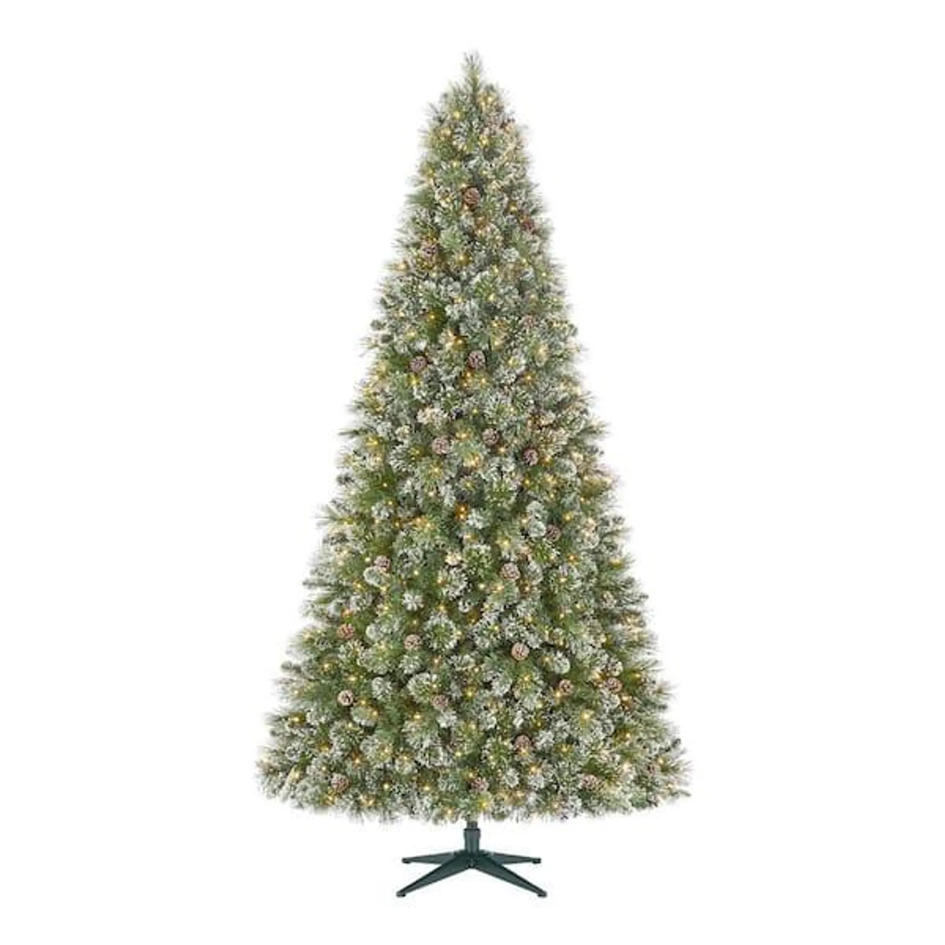 9 ft. Pre-Lit LED Sparkling Amelia Frosted Pine Artificial Christmas Tree with 600 Warm White Micro Fairy Lights