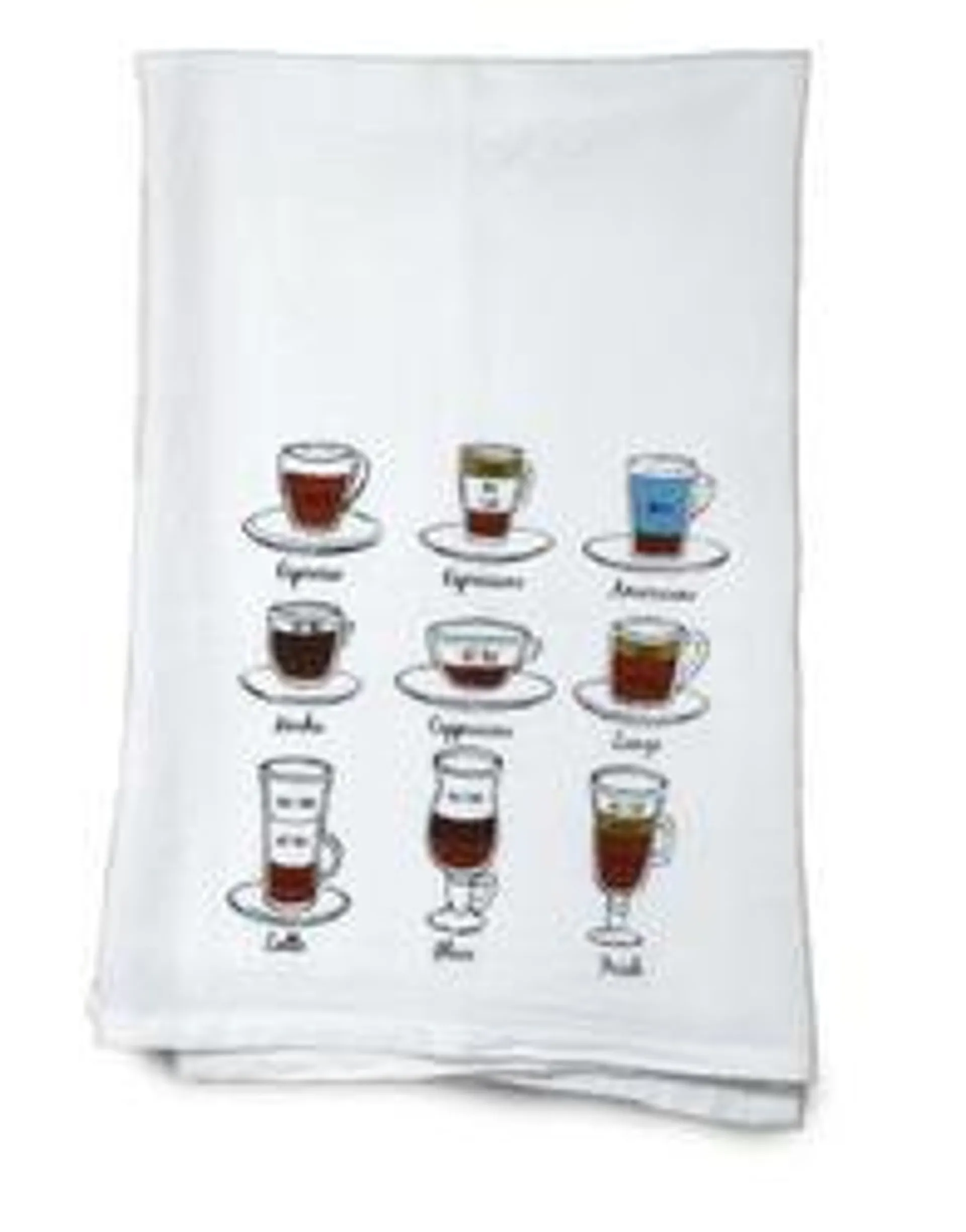 Cotton Creations Tea Towel - Types of Coffee