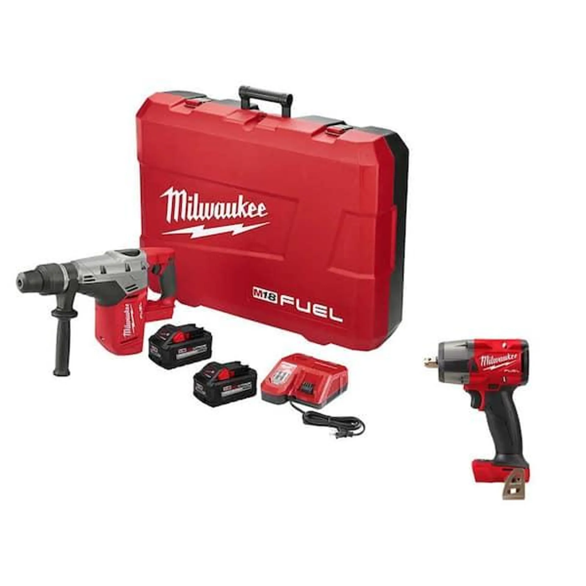 M18 FUEL 18V Lithium-Ion Brushless Cordless 1-9/16 in. SDS-Max Rotary Hammer Kit with M18 FUEL Mid-Torque Impact Wrench